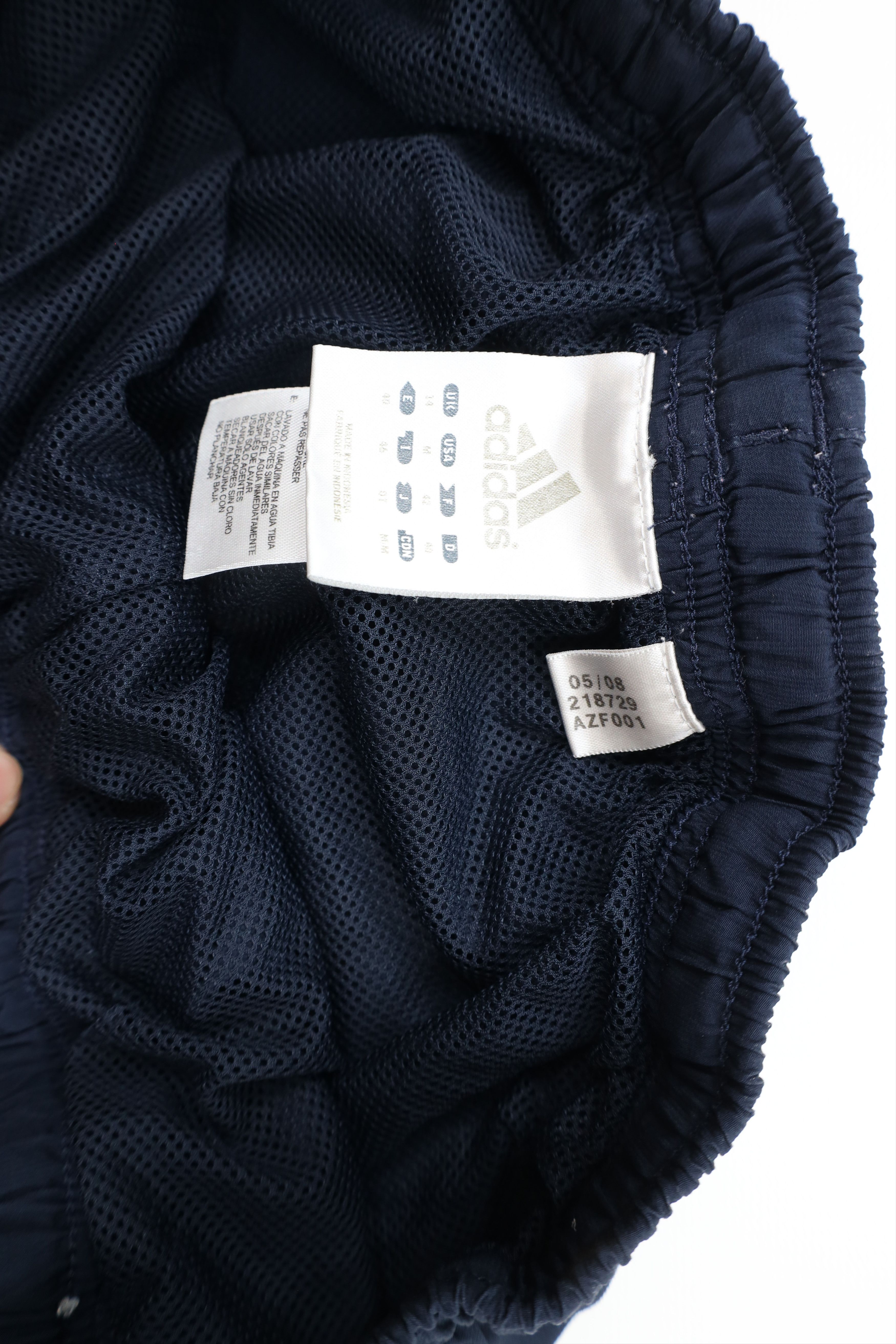 Adidas × Vintage Vintage Adidas Striped Wide Leg Pants Navy Blue Polyester Size 28" / US 6 / IT 42 - 8 Thumbnail