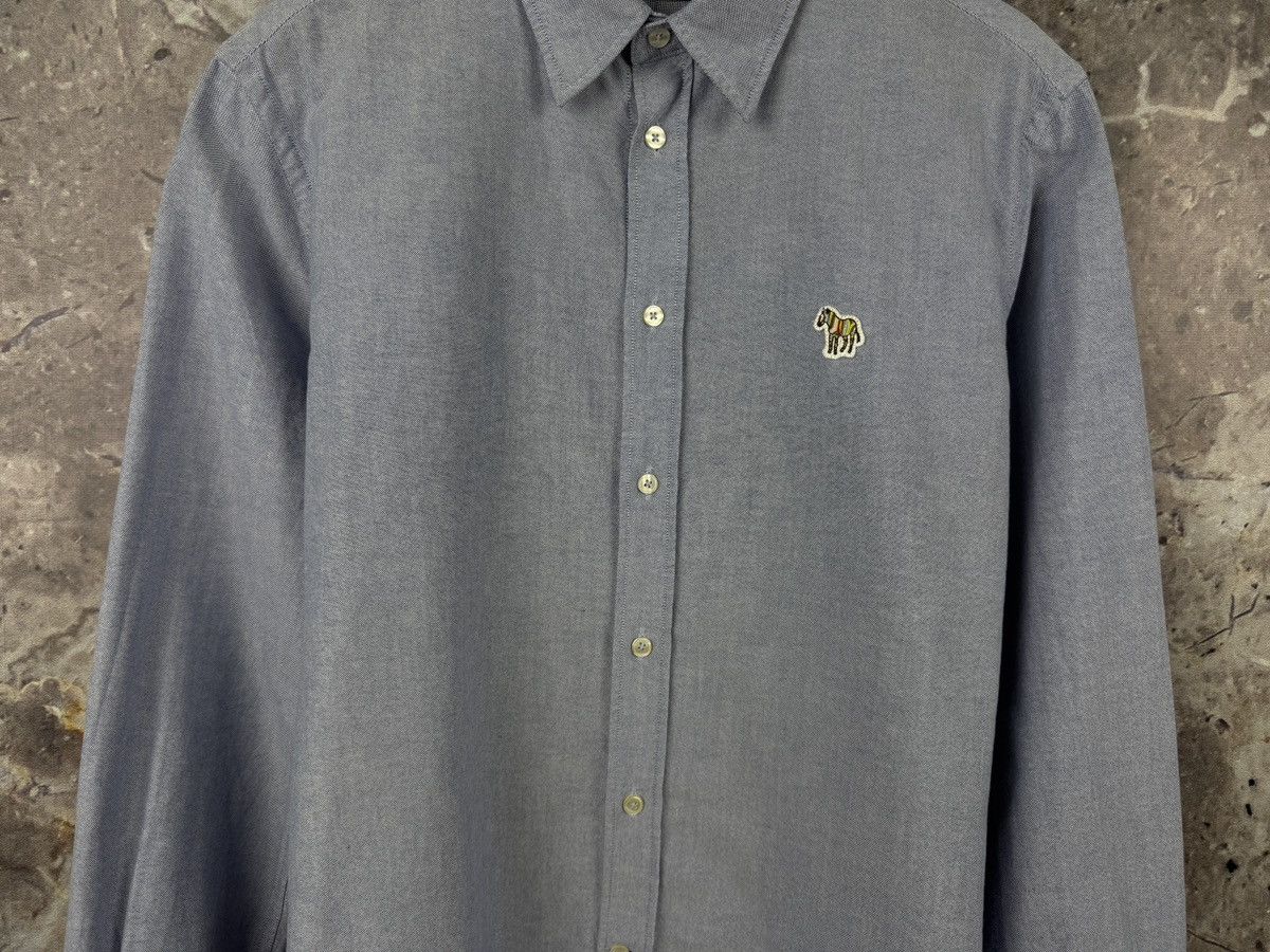 Paul Smith Paul Smith Oxford Shirt Blue Zebra Logo Long Sleeve Cotton Size US M / EU 48-50 / 2 - 3 Thumbnail