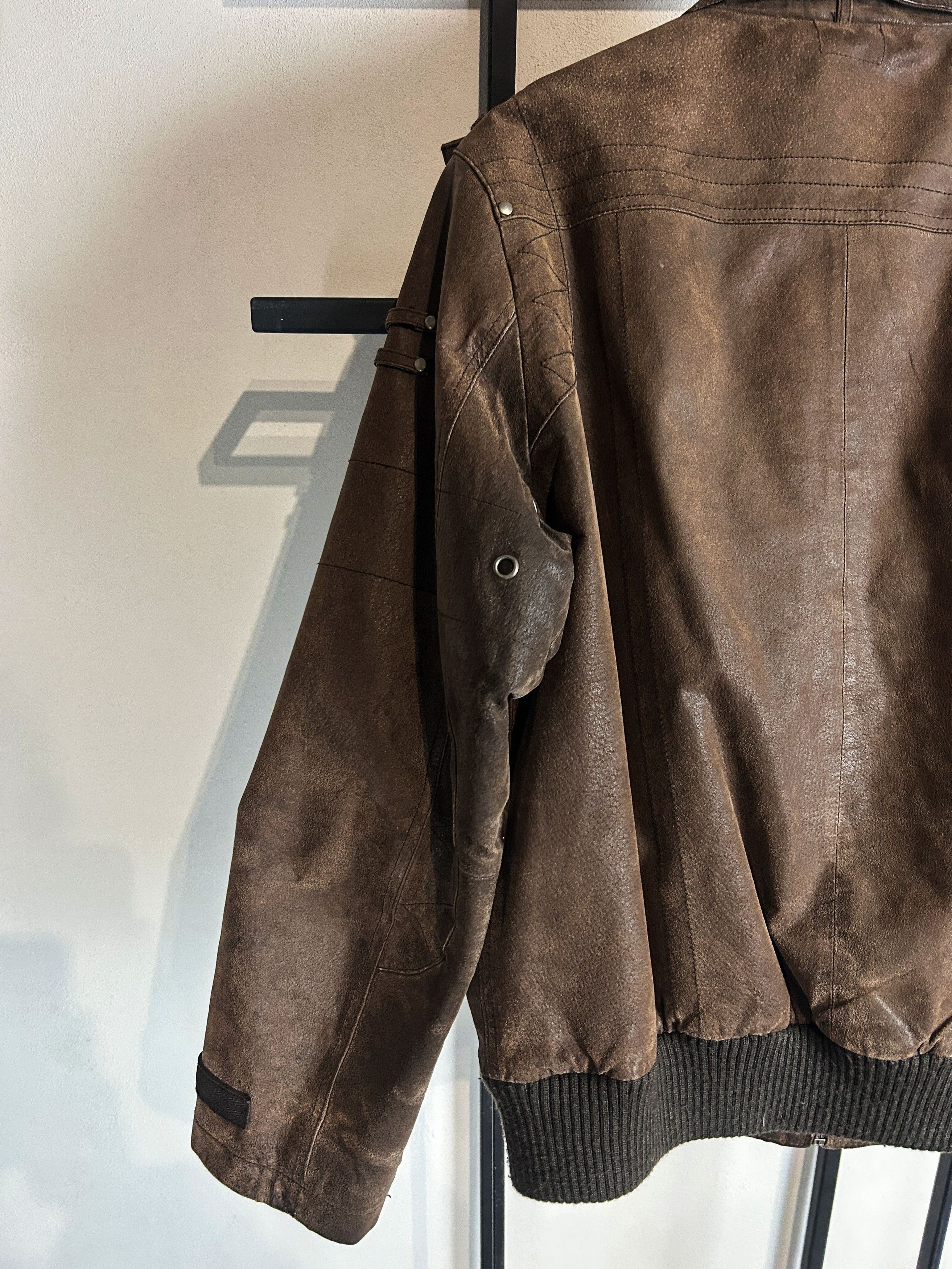 Japanese Brand VTG Yohji Yamamoto Style Cropped Kanye Boxy Leather Jacket Size US M / EU 48-50 / 2 - 7 Thumbnail