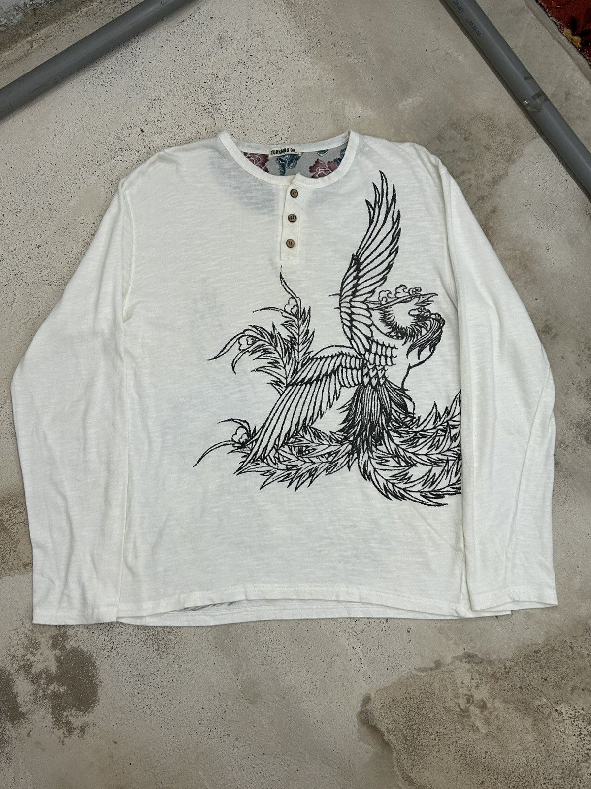 Japanese Brand Turning on Japan Art Sketch Fighter Bird Sukajan Sakura Size US M / EU 48-50 / 2 - 1 Thumbnail