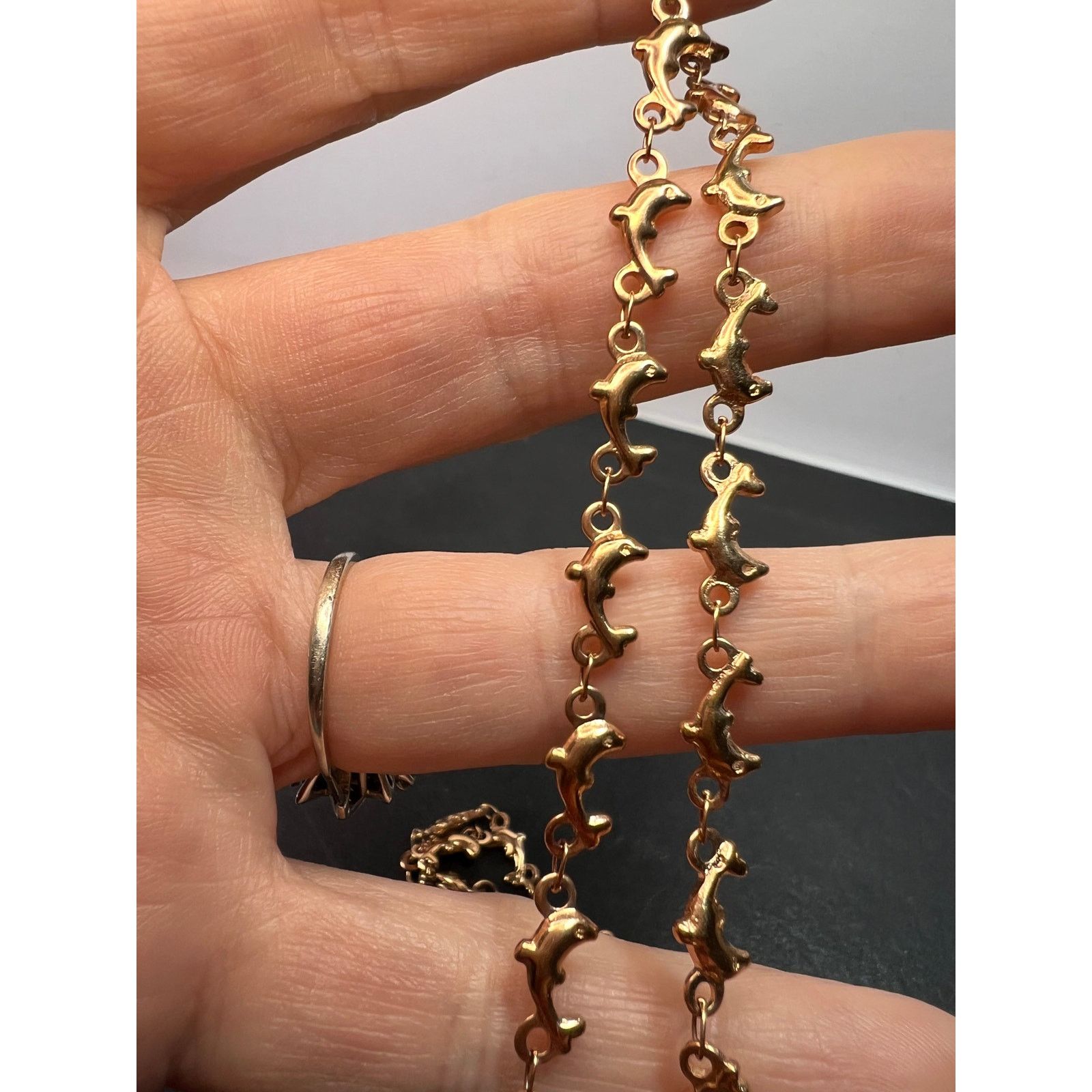 Other Rose gold over stainless steel dolphins 20 inch necklace Size ONE SIZE - 7 Thumbnail