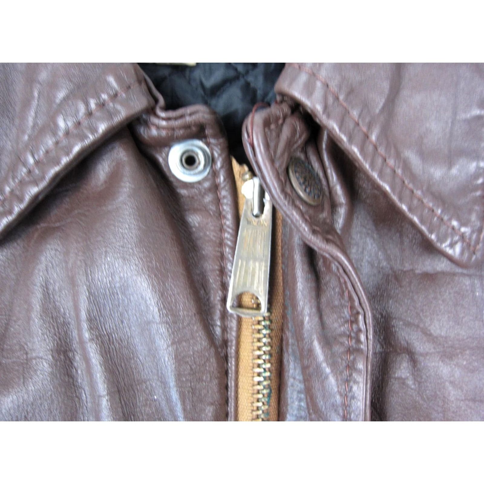 Brooks VINTAGE Brooks Leather Jacket Mens L Brown Bomber Coat 70s Full Zip Zipper Leather Lining 80s 90s Western Man Size US L / EU 52-54 / 3 - 3 Thumbnail
