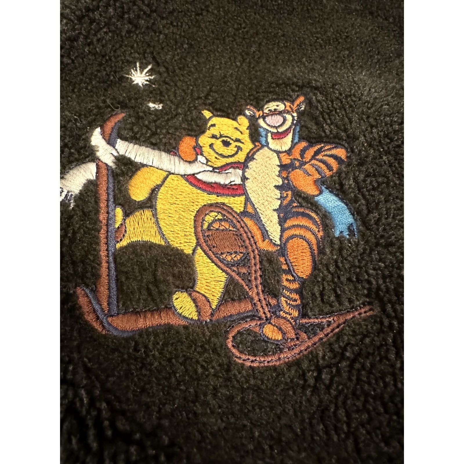Disney VINTAGE The Disney Store Jacket Women's Large Fleece Overcoat Pooh Tigger Size L / US 10 / IT 46 - 4 Thumbnail