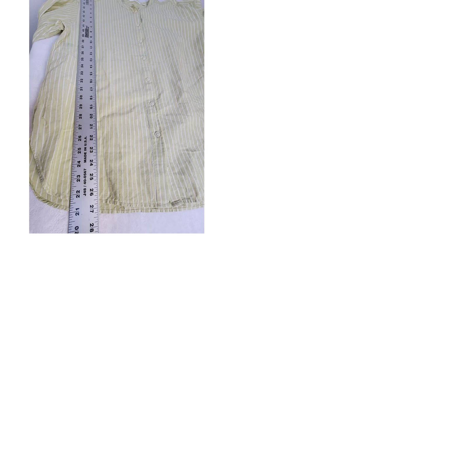 Uniqlo Uniqlo Womens Green White Striped Linen Blend Band Collar 3/4 Sleeve Shirt Large - Vintage - - Size L / US 10 / IT 46 - 10 Thumbnail