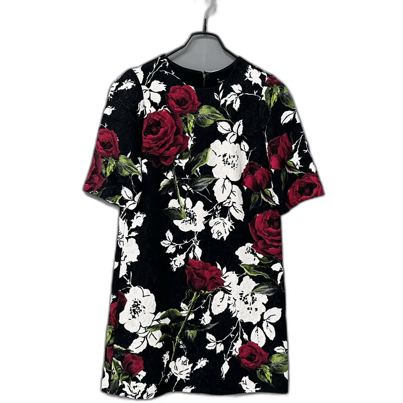 Dolce & Gabbana Dolce & Gabbana Rose Print Dress Size S / US 4 / IT 40 - 1 Thumbnail