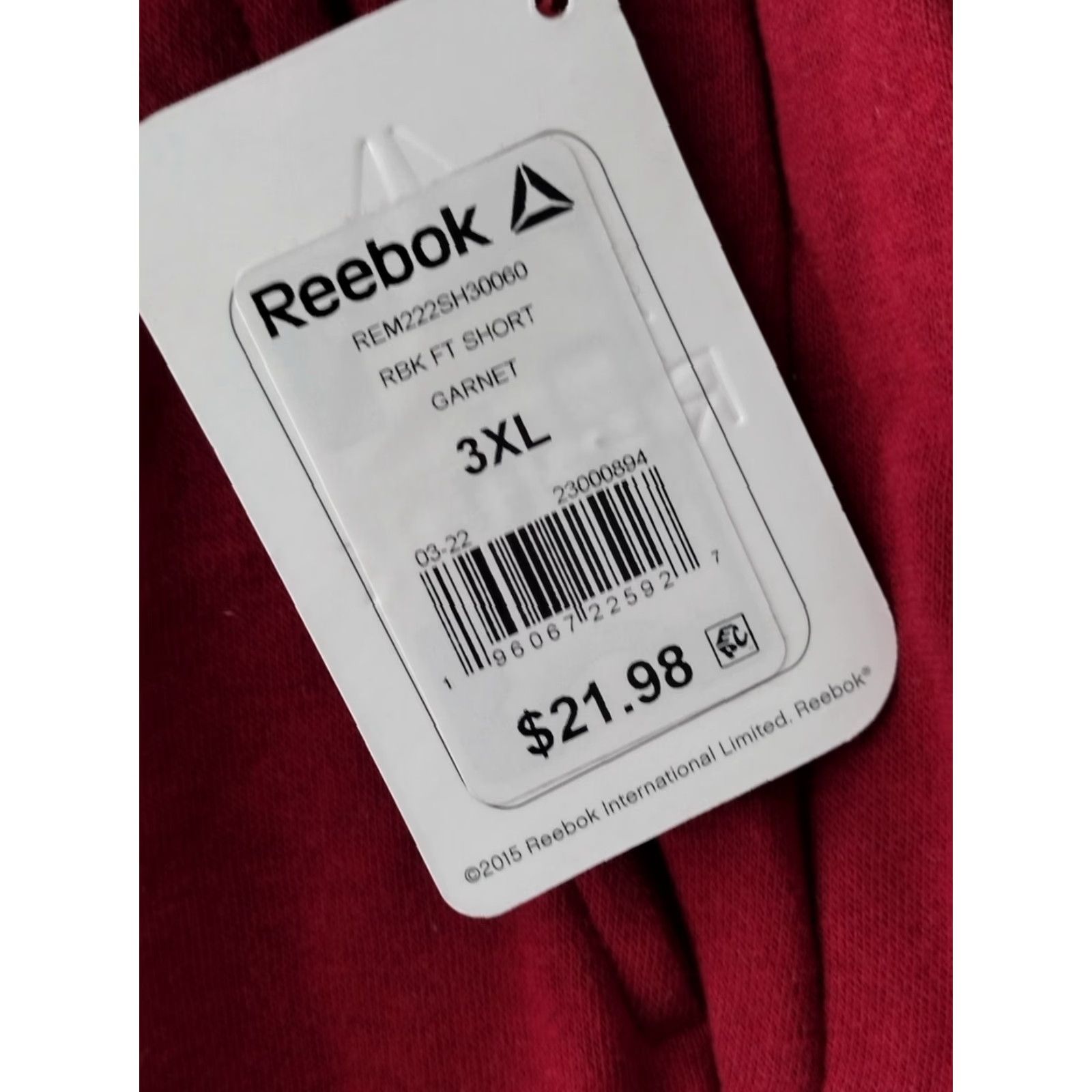 Reebok Reebok Lifestyle Shorts Mens 3XL Red Walking Casual Thick Logo Pockets (no extra text) Size US 39 - 6 Thumbnail