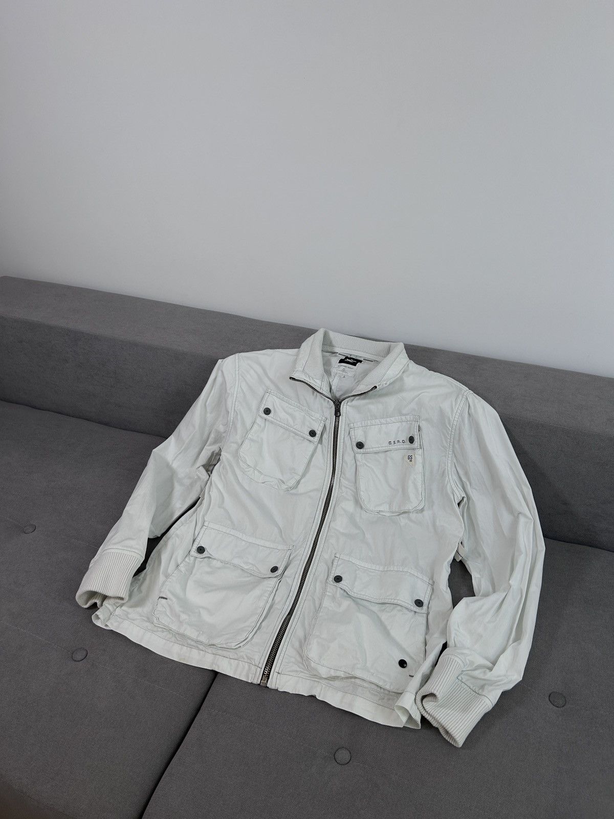 G-Star × Vintage G-STAR Raw Military Style Cargo Multi Pockets White Jacket Size US XL / EU 56 / 4 - 1 Thumbnail