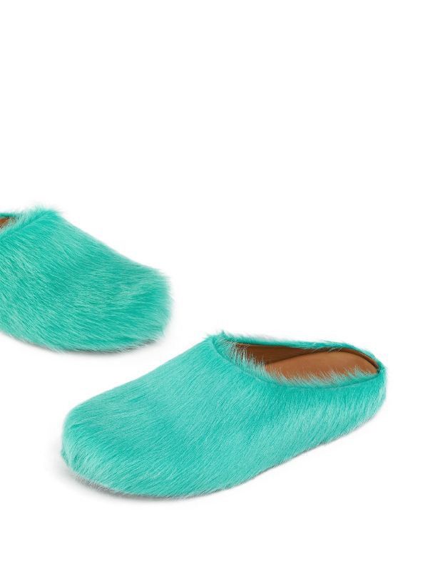 Marni !DS! SS23 Marni Fussbet Calf Hair Turqoise Sabot Clogs Size US 10 / EU 43 - 5 Thumbnail