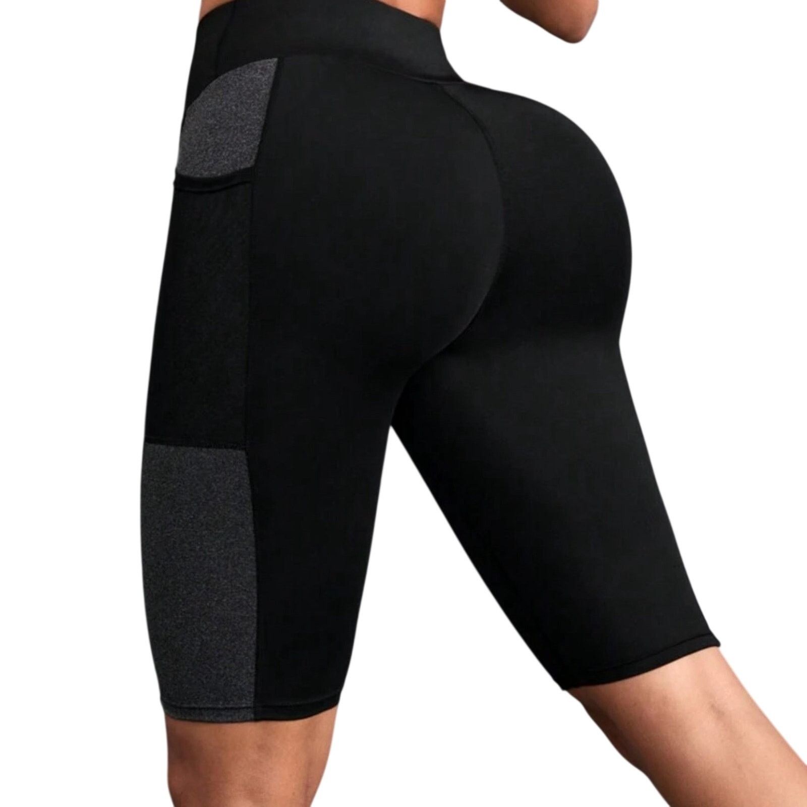 Shein Running Shorts With Side Mesh Pocket in Black, Size L Size 26" / US 2 / IT 38 - 3 Thumbnail