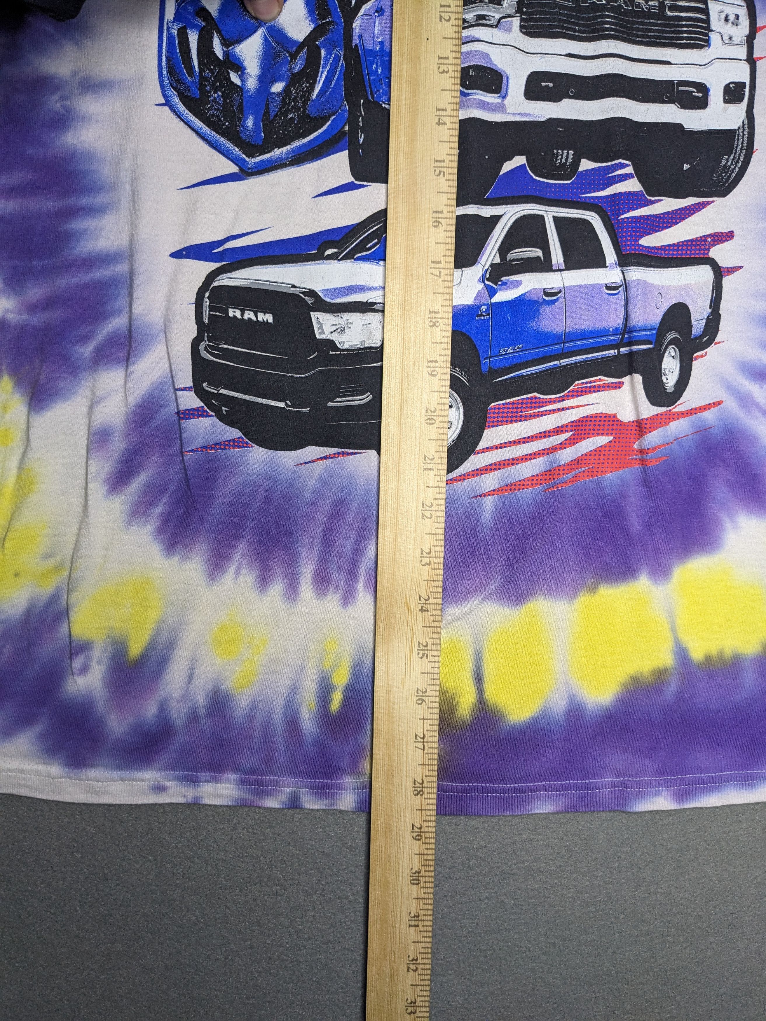 Vintage Dodge Ram Graphic Tee Tie Dye Medium Shirt Purple/Yellow Size US M / EU 48-50 / 2 - 9 Thumbnail