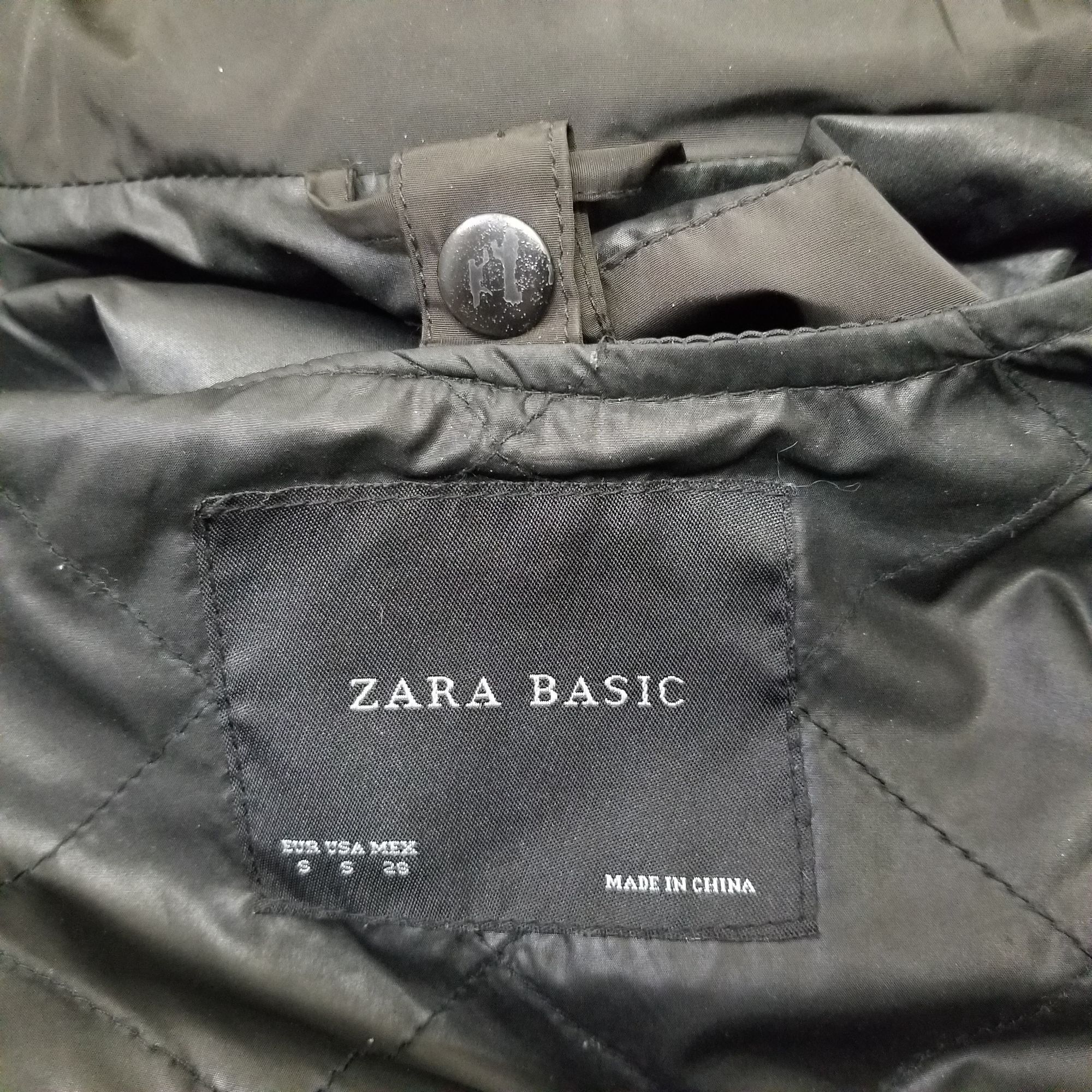 Zara Zara Basic S Black Coat Hood Removable Zip In Liner Vest Win Size S / US 4 / IT 40 - 5 Thumbnail
