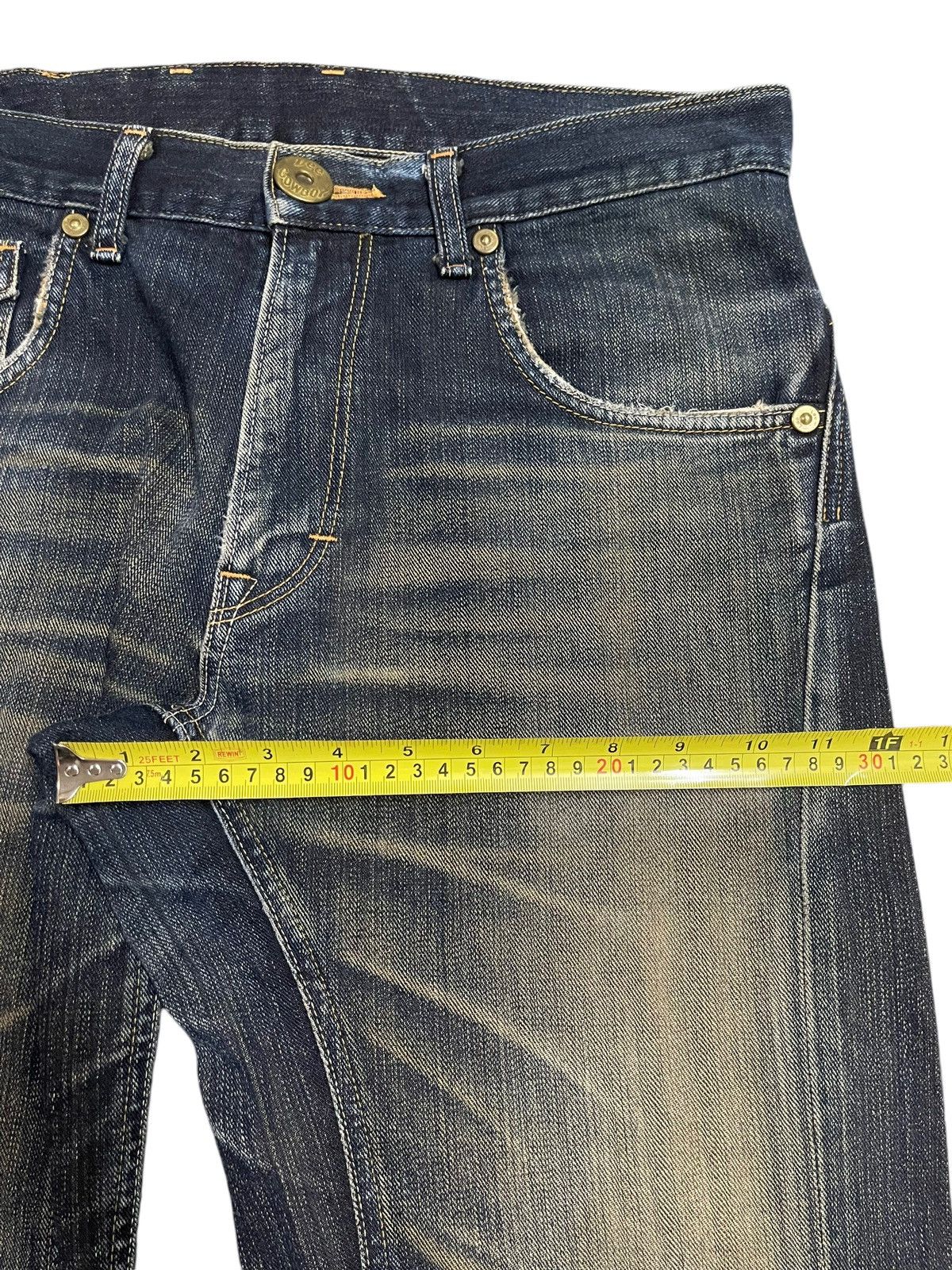Lee Vintage Lee Cowboy Buckle Blue Wash Bleached Baggy Jeans Size US 34 / EU 50 - 14 Thumbnail