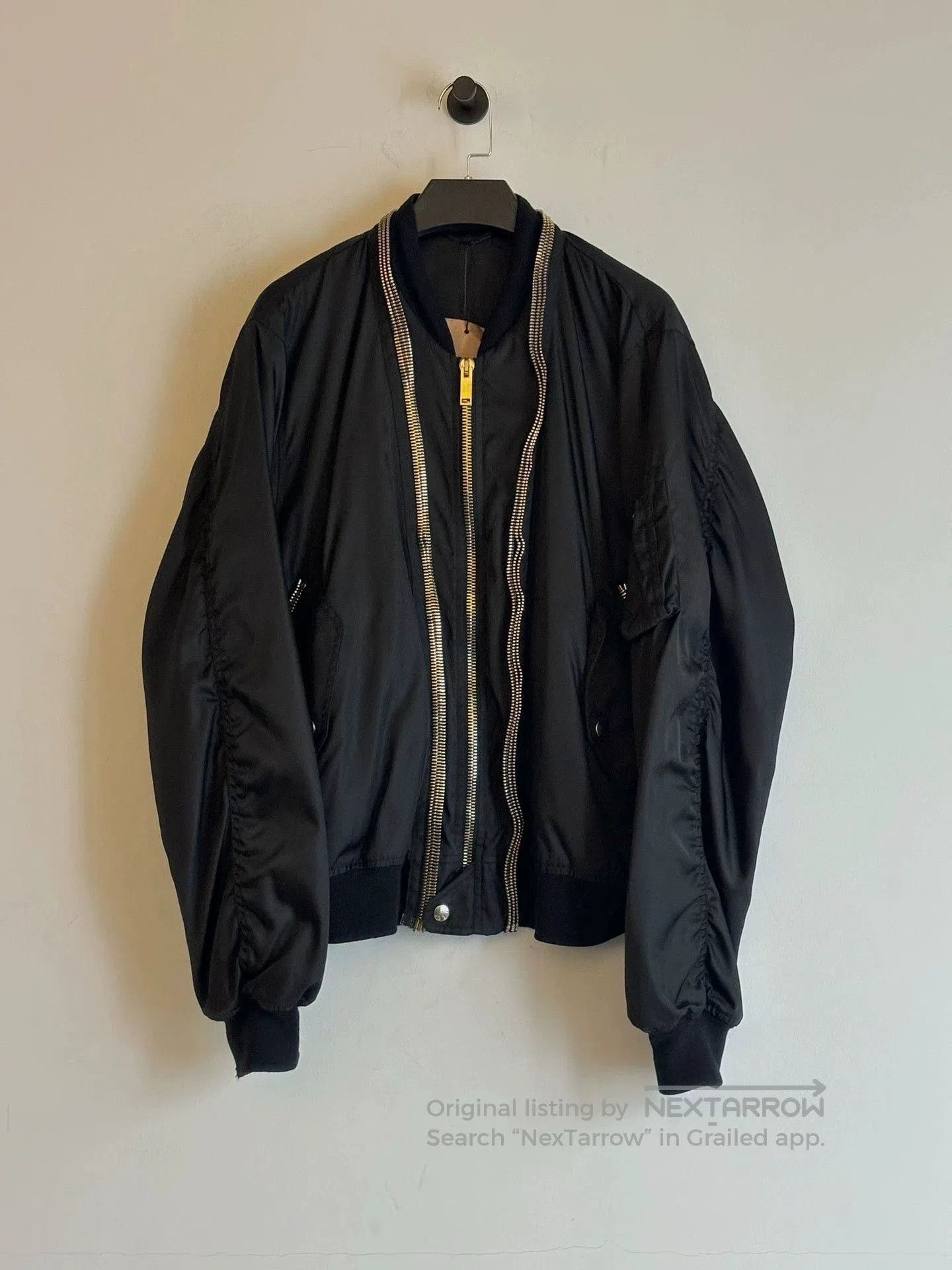 Alexander McQueen Black er Jacket with Zip Front and Ribbed Trim. Size US M / EU 48-50 / 2 - 1 Thumbnail
