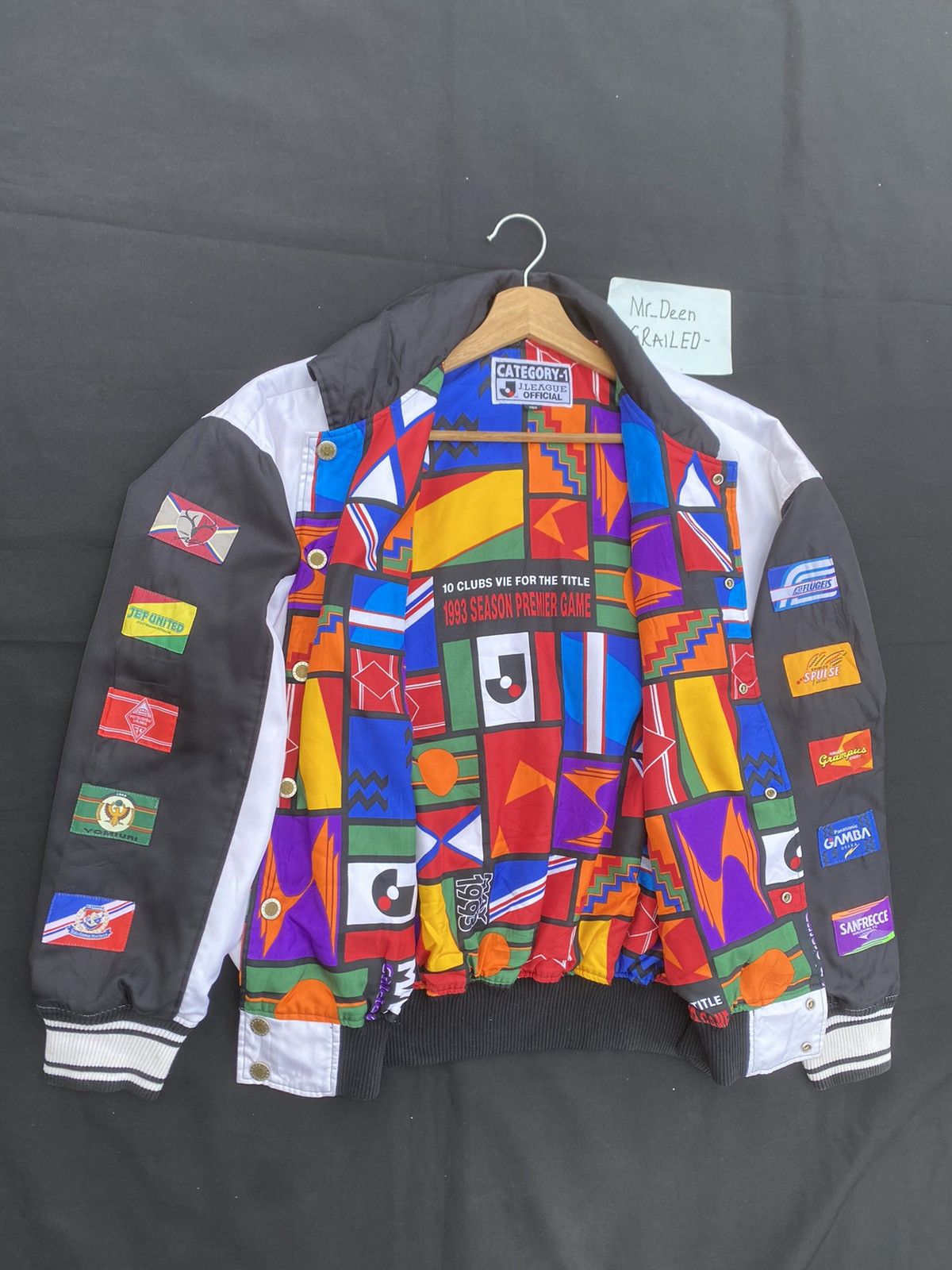 Japanese Brand Vtg 93s J.League Inaugural Seasons Reversible Bomber Jacket Size US L / EU 52-54 / 3 - 21 Thumbnail