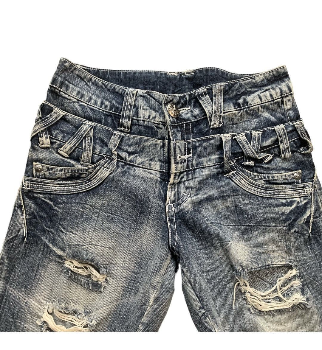 Japanese Brand Japanese Doublewaist Distressed Jeans Size US 32 / EU 48 - 6 Thumbnail