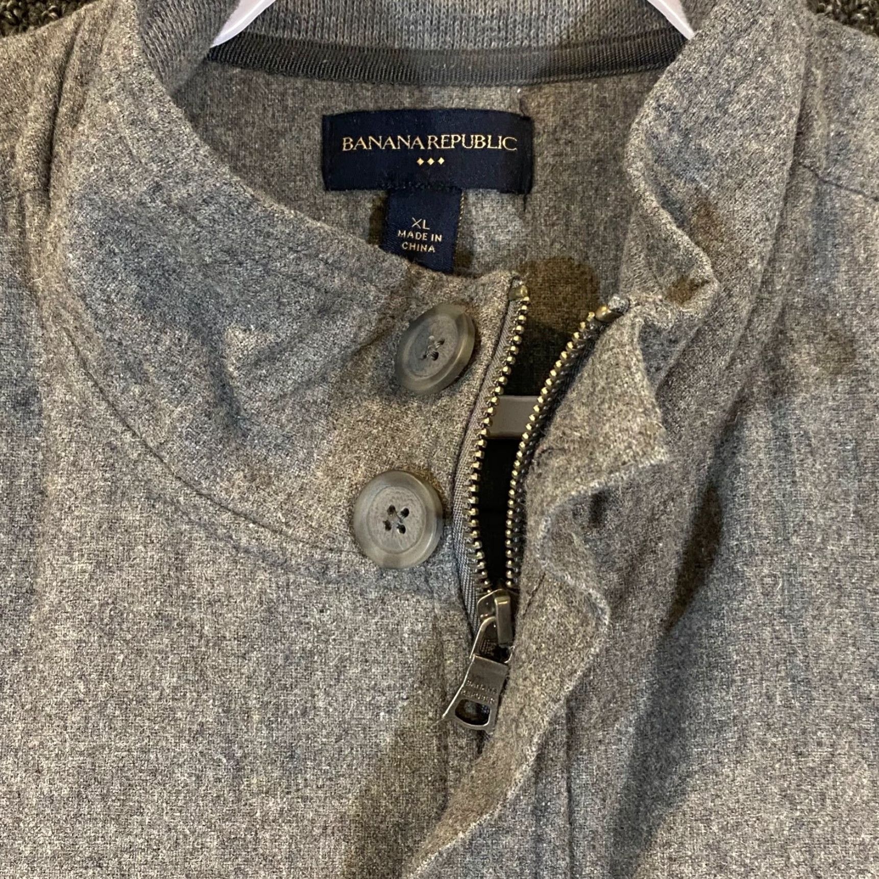 Banana Republic Banana Republic Sweater Mens XL Gray Wool Epaulet Chore Guayabera Jacket Size US XL / EU 56 / 4 - 3 Thumbnail