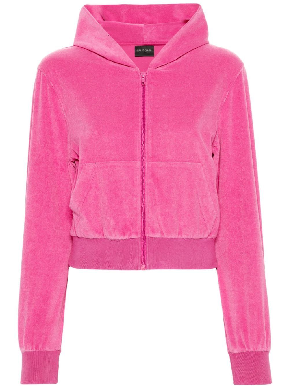 Balenciaga VELVET ZIPPED HOODIE Size S / US 4 / IT 40 - 1 Thumbnail