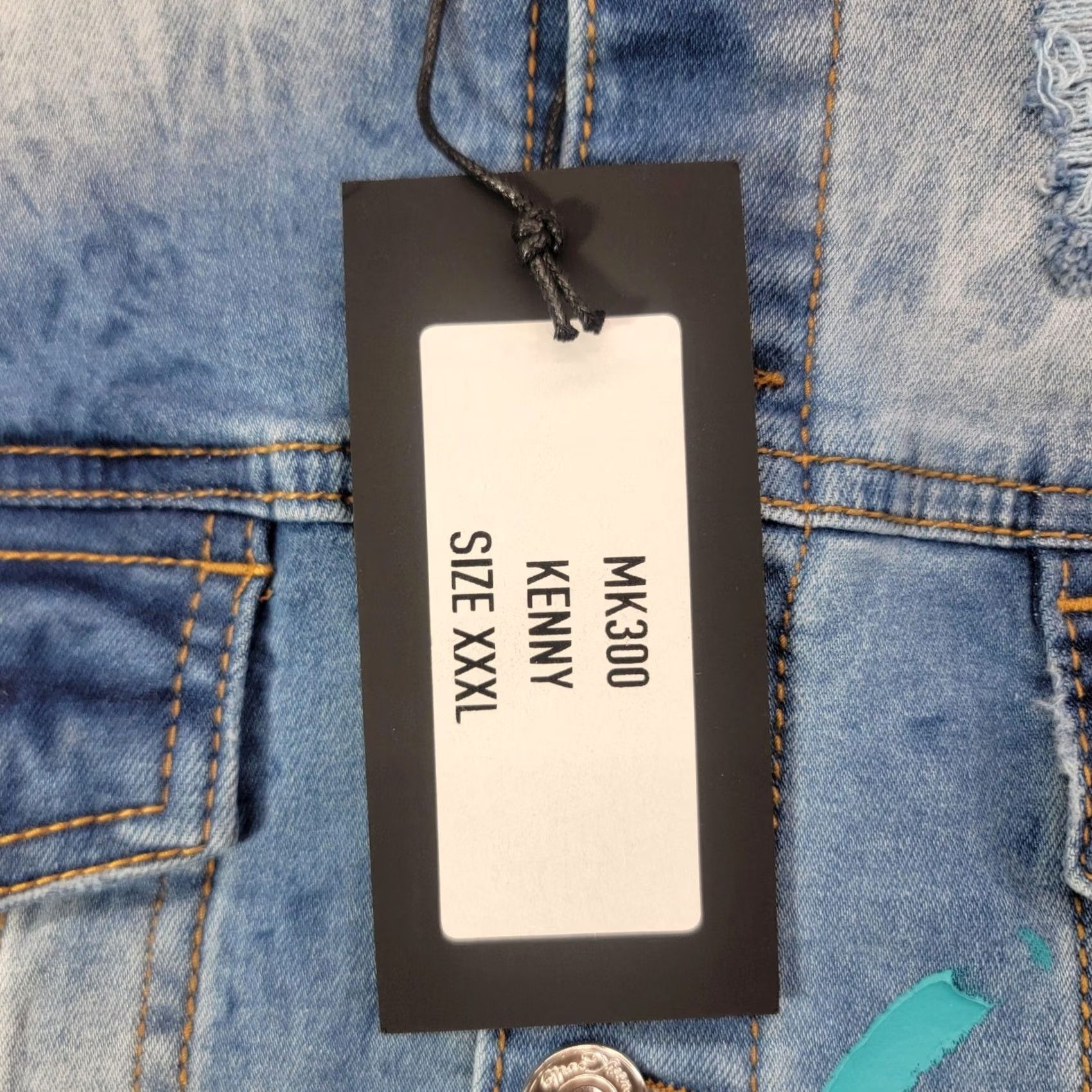 Denime MacKeen Jacket Mens 3XL Blue Denim Bomber Graffiti Hip Hop MK300 Kenny Size US XXL / EU 58 / 5 - 2 Thumbnail
