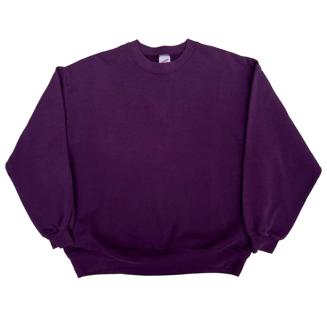 Jerzees × Vintage Vintage 1990 90s USA Made Purple Blank Sweatshirt Size US XXL / EU 58 / 5 - 1 Thumbnail