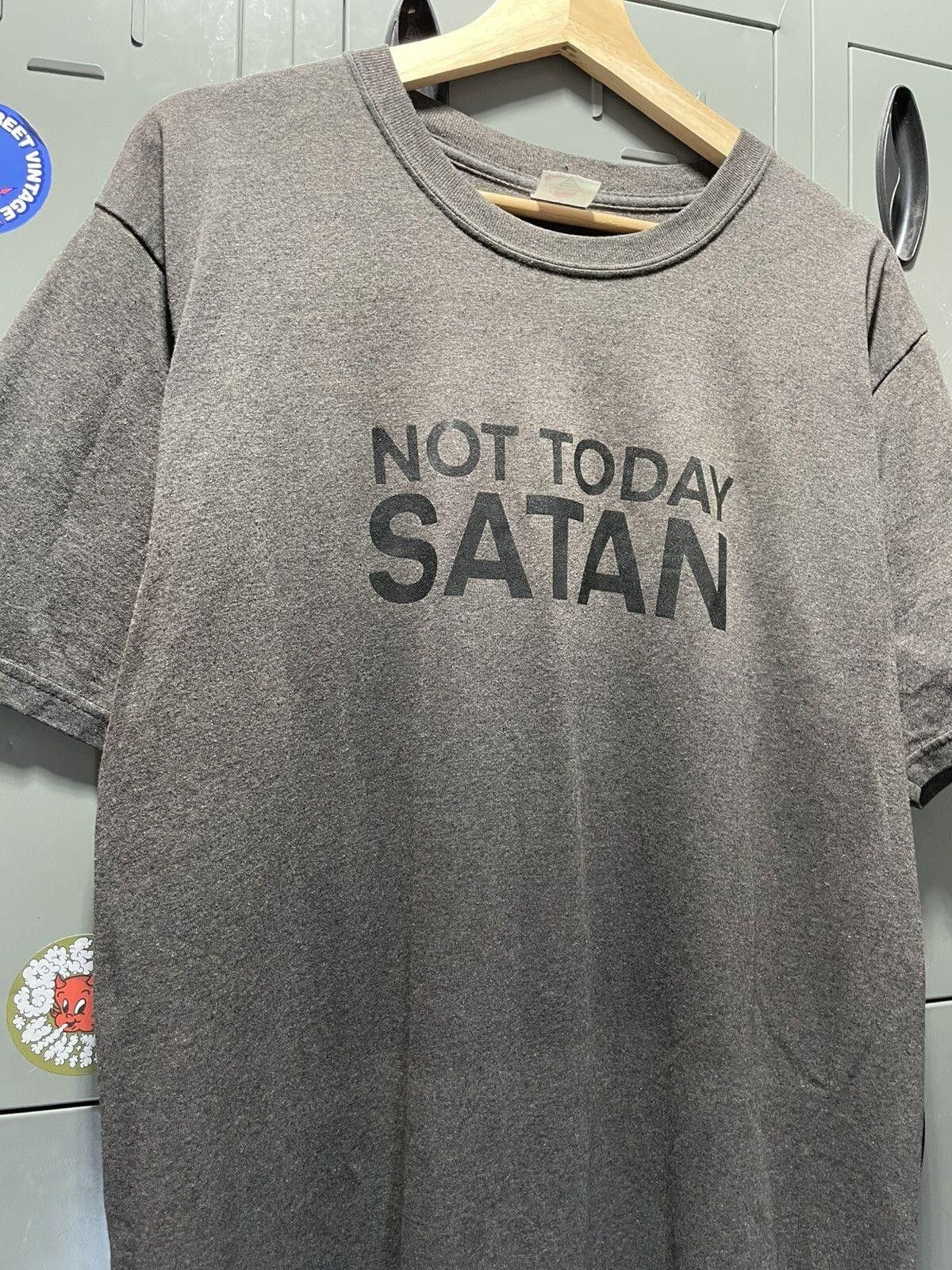 Vintage Vintage 1990 blank art text print goth emo Not Today Satan Size US XL / EU 56 / 4 - 1 Thumbnail
