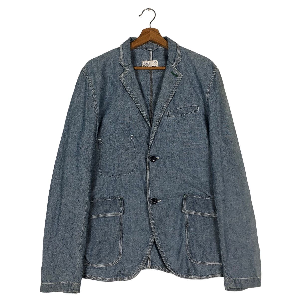 Japanese Brand Vintage Denim Chore Jacket Coen Tokyo Inspire Kapital 45RPM Size US L / EU 52-54 / 3 - 1 Thumbnail