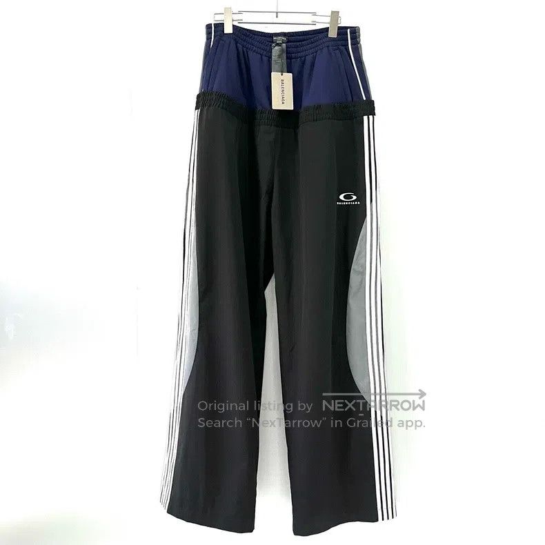 Balenciaga Balenciaga size XL Black and Blue Patchwork Sweatpants Size US 27 - 1 Thumbnail