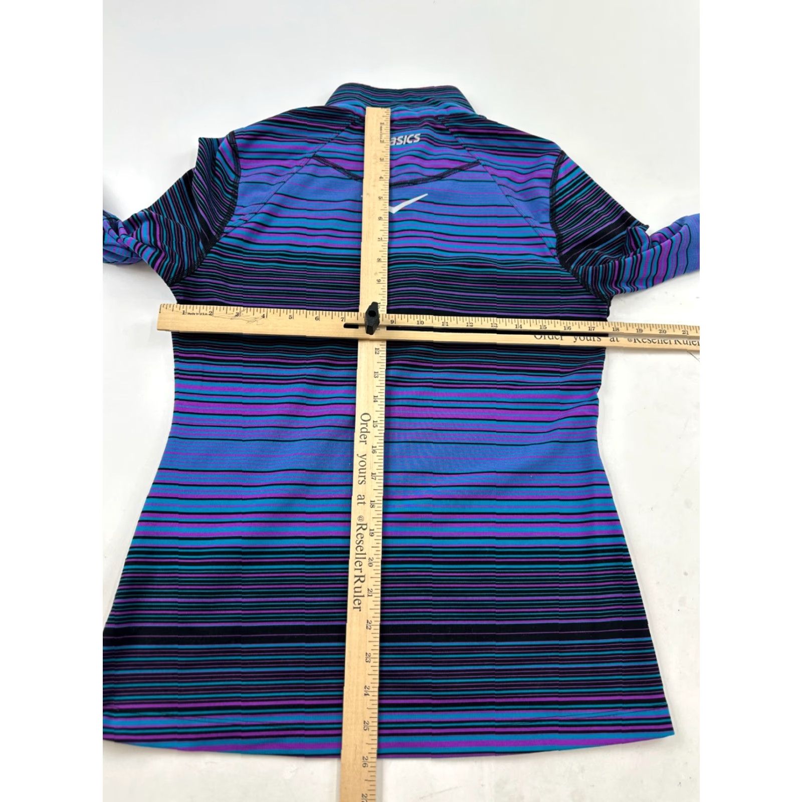 Asics ASICS Shirt Womens M Thermostripe Lightweight Running 1/4 Zip Top Multicolor Striped Long Sleeve Athletic Size M / US 6-8 / IT 42-44 - 6 Thumbnail