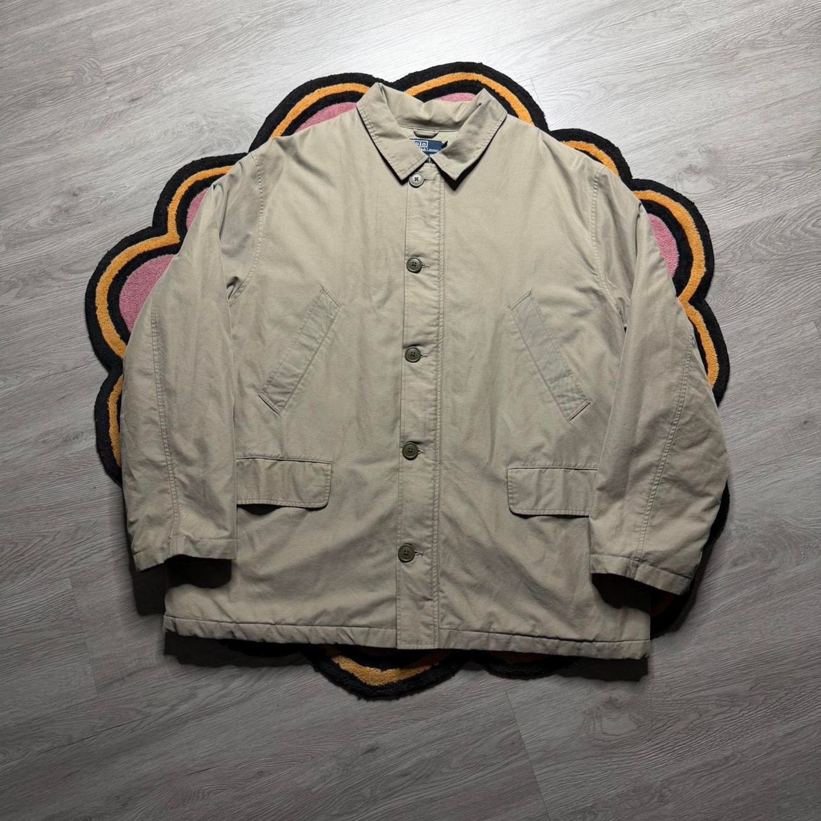 Vintage Y2K Polo Ralph Lauren Quilted Lined Overcoat Jacket