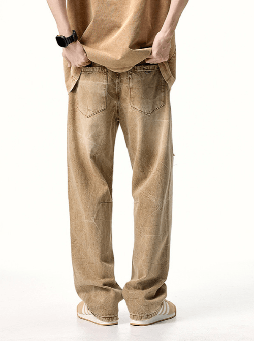Japanese Brand × Jean Japanese retro washed ripped distressed straight jeans Size US 32 / EU 48 - 4 Thumbnail