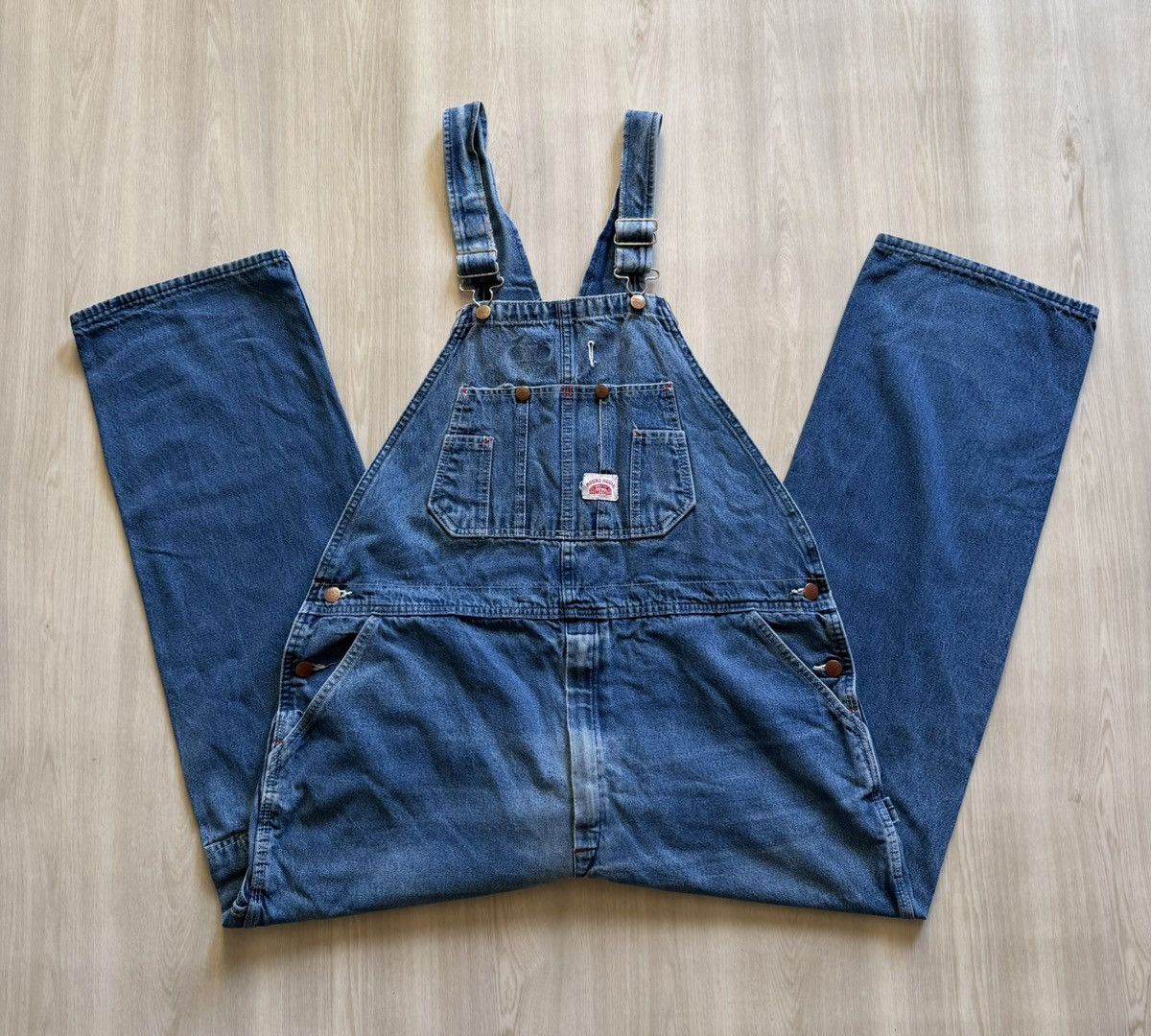 Vintage Vintage Round House Overalls Denim Bib WorkwearUSA Fits M-L Size US L / EU 52-54 / 3 - 1 Thumbnail