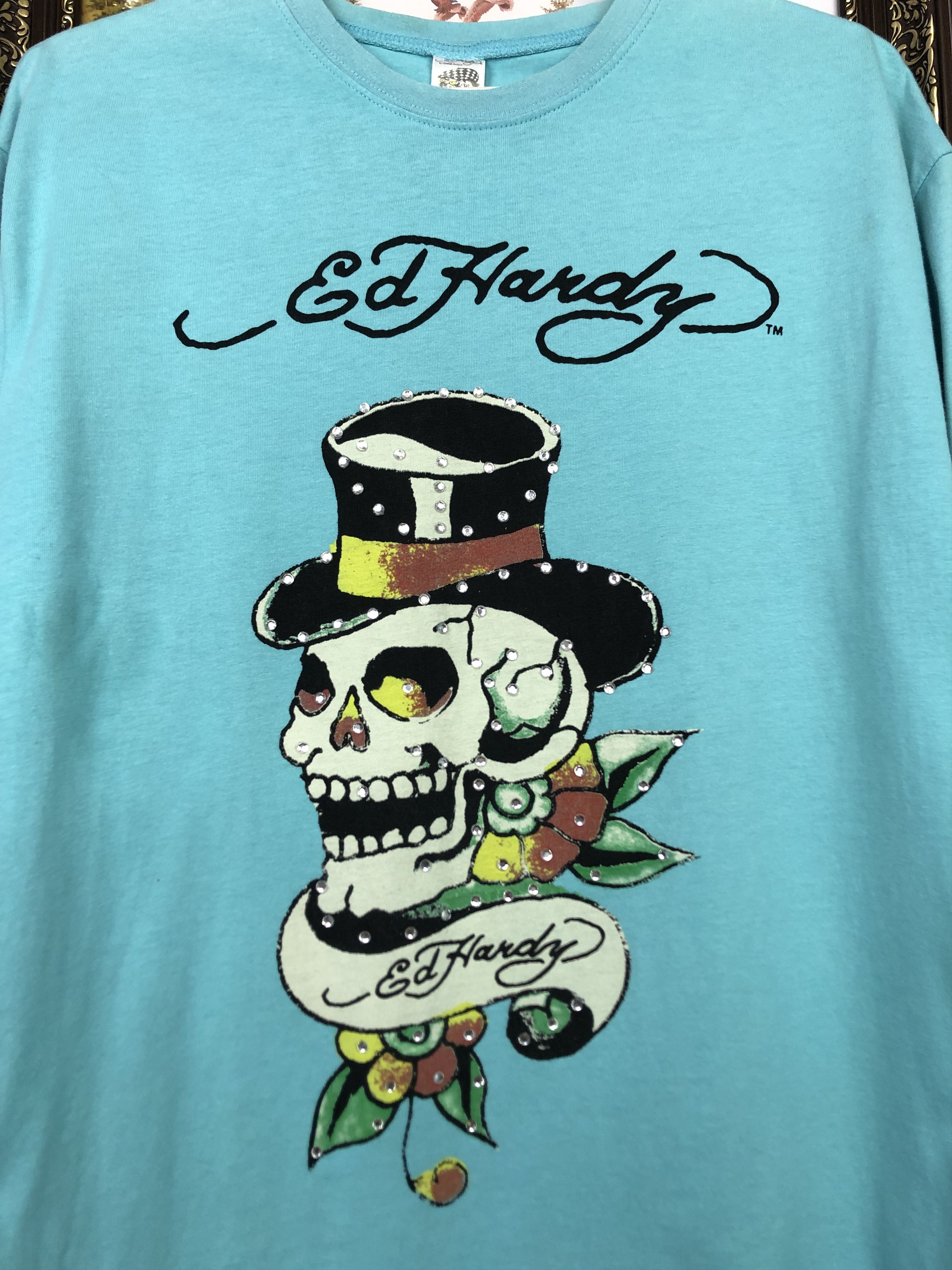 Ed Hardy Vintage Ed Hardy Shirt Big Logo Skull Love Kills Tee Y2K Size US L / EU 52-54 / 3 - 3 Thumbnail