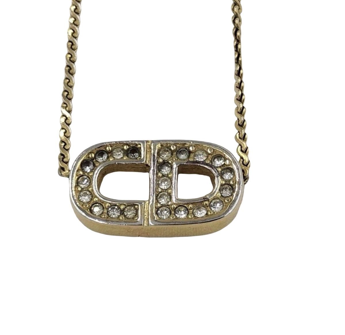 Dior Christian Dior Vintage Rhinestone "CD" Logo Necklace Size ONE SIZE - 2 Thumbnail