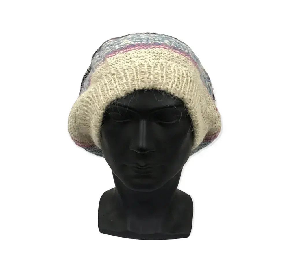 Handmade Japanese Brand Knit Multicolour Beanie Hat Size ONE SIZE - 3 Thumbnail