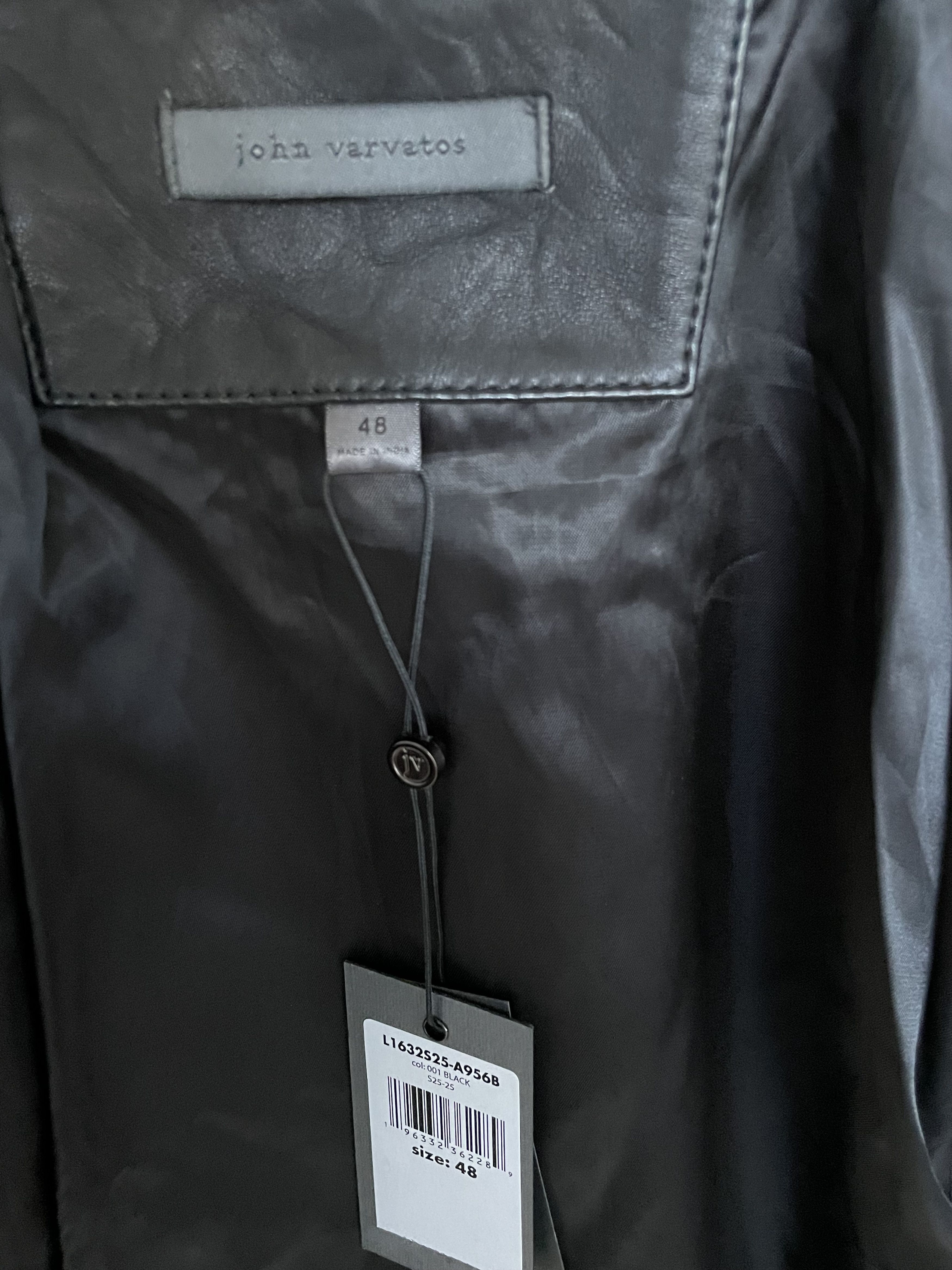 John Varvatos John Varvatos Crinkled Slim Fit Leather Jacket Black Size US M / EU 48-50 / 2 - 10 Thumbnail