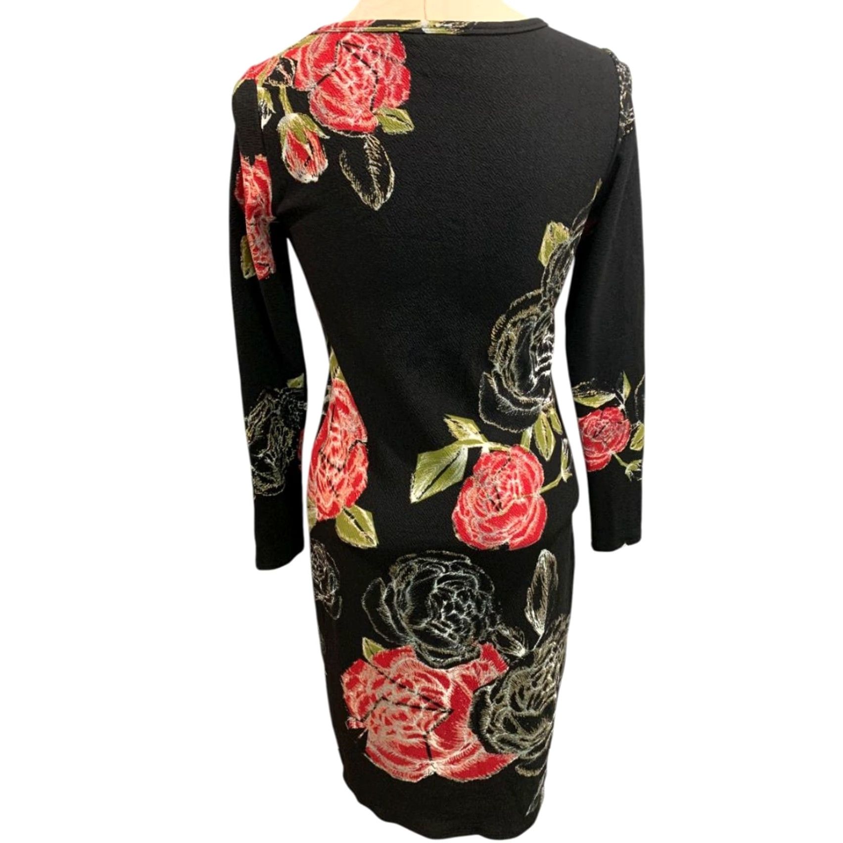 Vintage LulaRoe Debbie Dress Small Elegant Fitted Stretch Rose Print Size S / US 4 / IT 40 - 5 Thumbnail