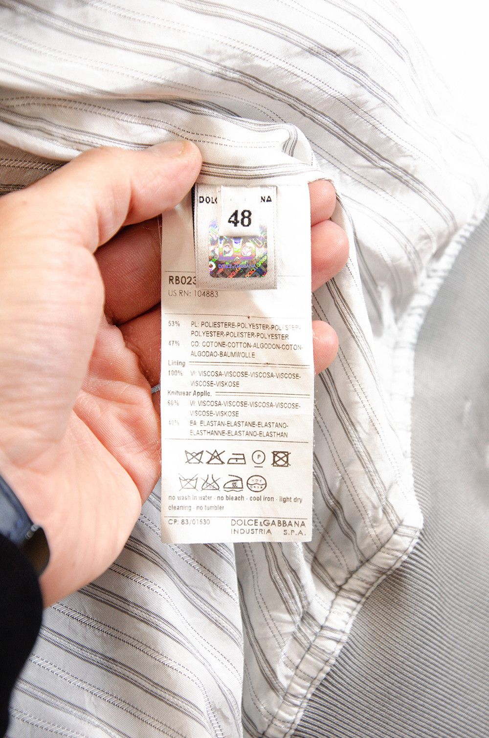 Dolce & Gabbana Dolce & Gabbana Grey Cotton Jacket IT48 Size US M / EU 48-50 / 2 - 14 Thumbnail