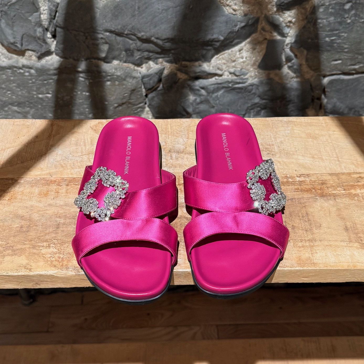 Manolo Blahnik Manolo Blahnik Chilanghi Satin 10mm Flat Sandals Size US 7.5 / IT 37.5 - 3 Thumbnail