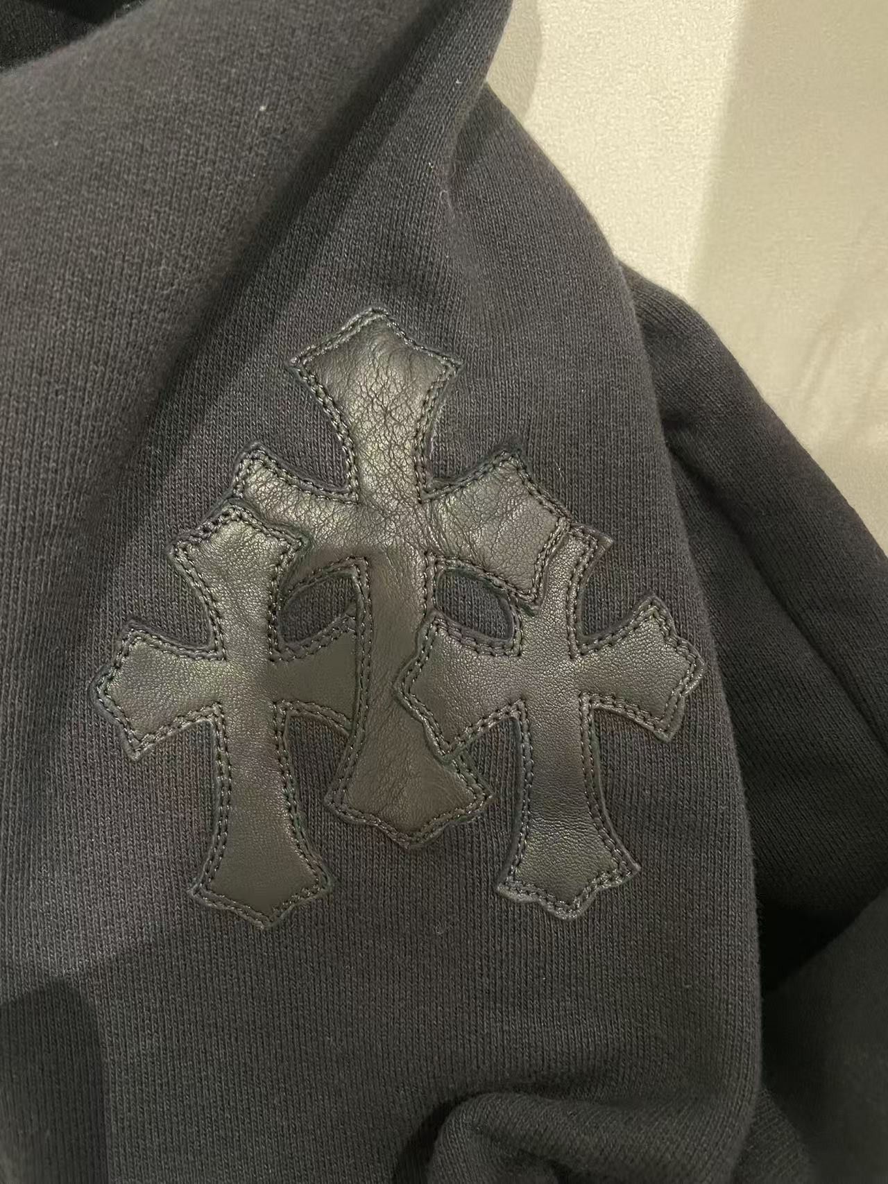 Chrome Hearts Chrome Hearts Triple Cross Leather Black Pullover Hoodie Size S / US 4 / IT 40 - 5 Thumbnail