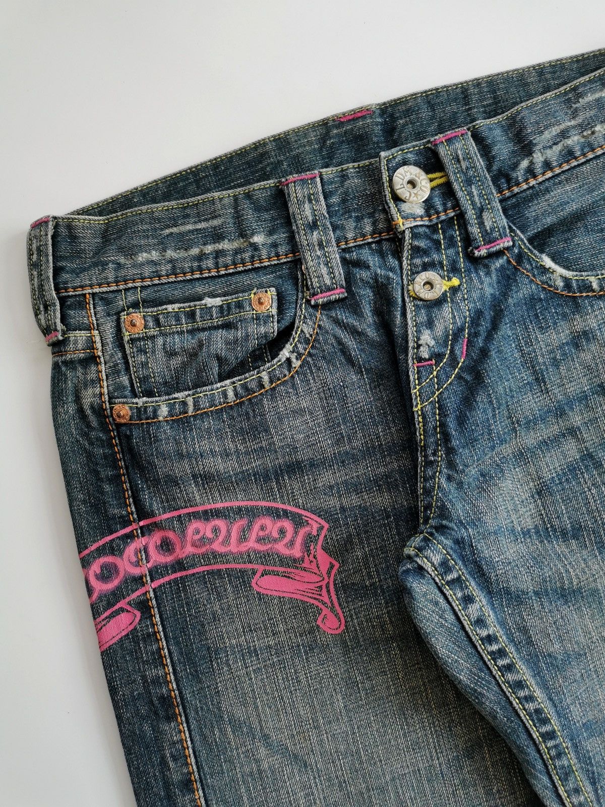 Japanese Brand Cocolulu Japan Print Stitching Denim Jeans Size US 30 / EU 46 - 5 Thumbnail