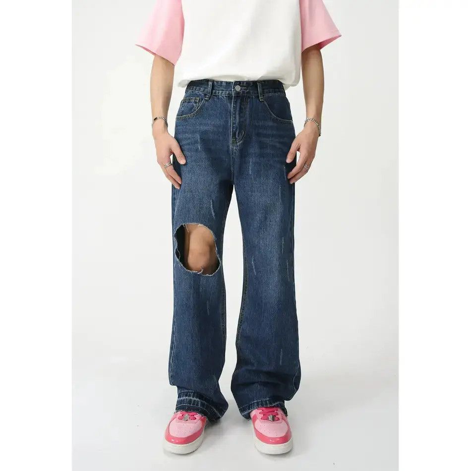 Japanese Brand Retro loose slightly flared jeans Size US 32 / EU 48 - 3 Thumbnail
