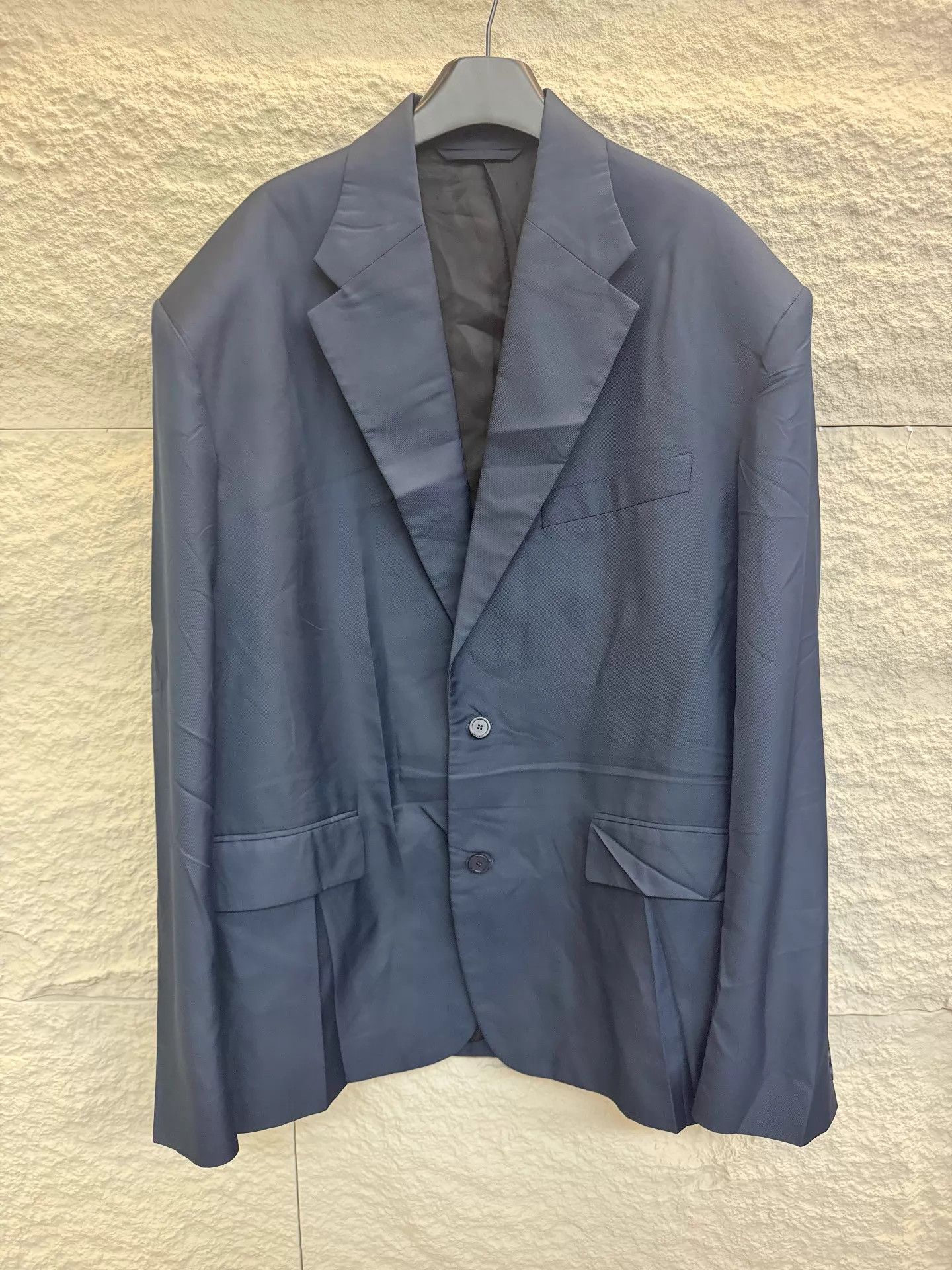 Balenciaga Balenciaga Afterworld Navy Pleated Unisex Suit Size 44R - 1 Thumbnail