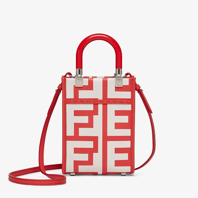 Fendi o1loc1c0824 Size: OS / Mini Sunshine Shopper in Red/White Size ONE SIZE - 1 Thumbnail