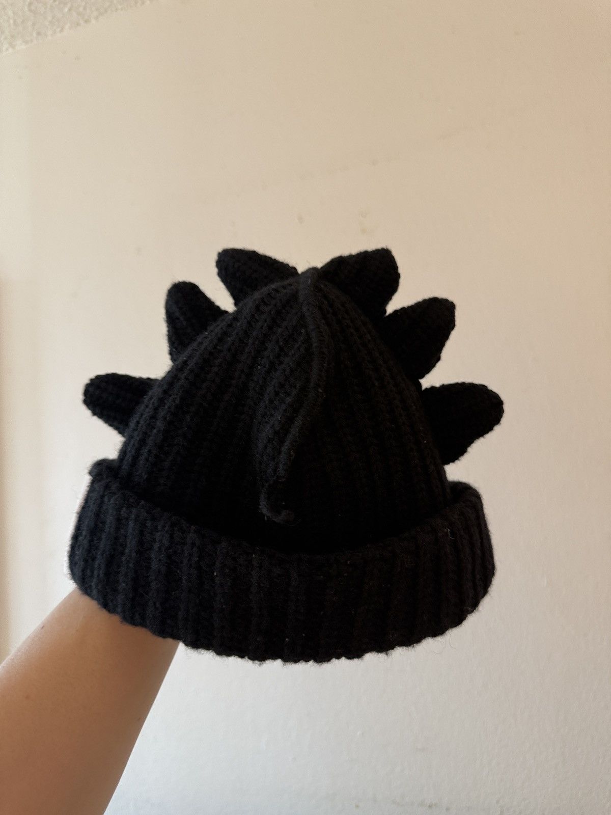 Charles Jeffrey LOVERBOY Black Wool Chunky Spikes Beanie Size ONE SIZE - 2 Thumbnail
