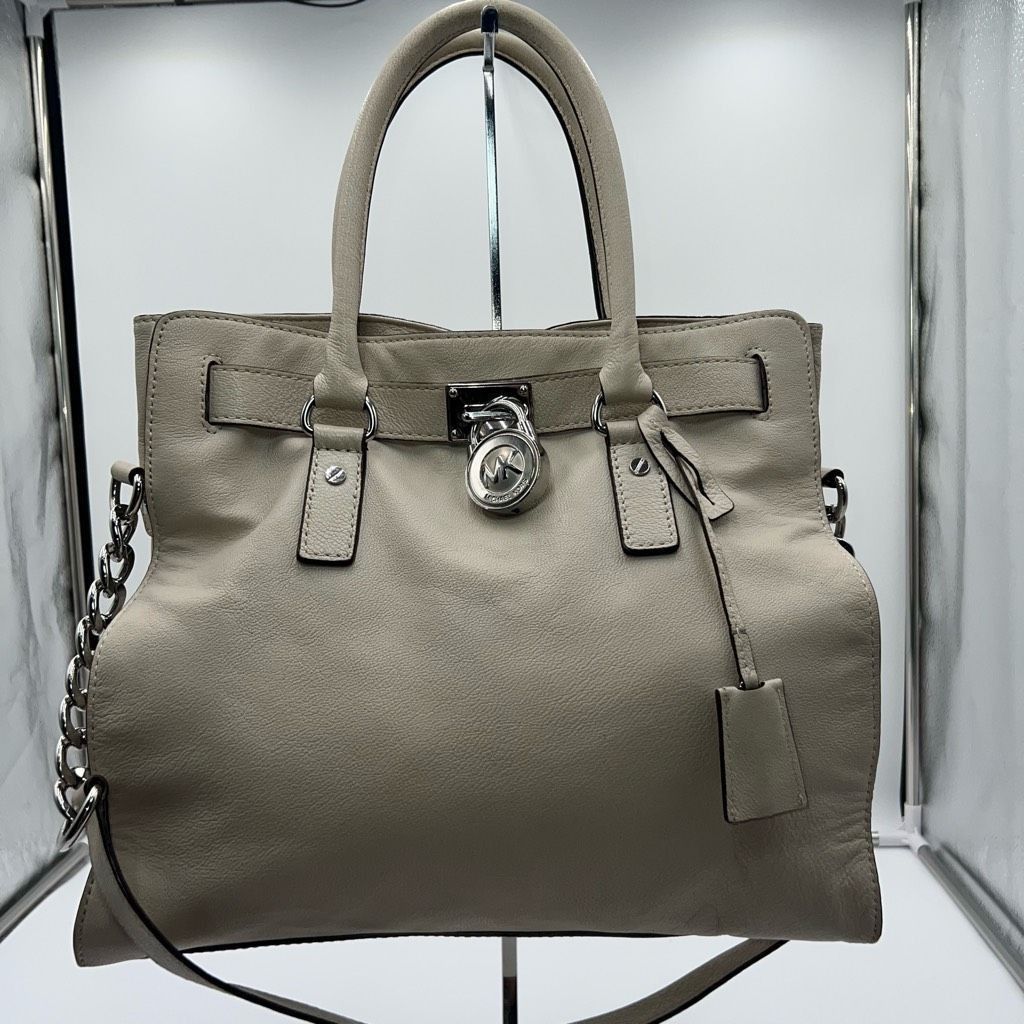 Michael Kors Hamilton Bag In Clay with Silver Hardware Lock