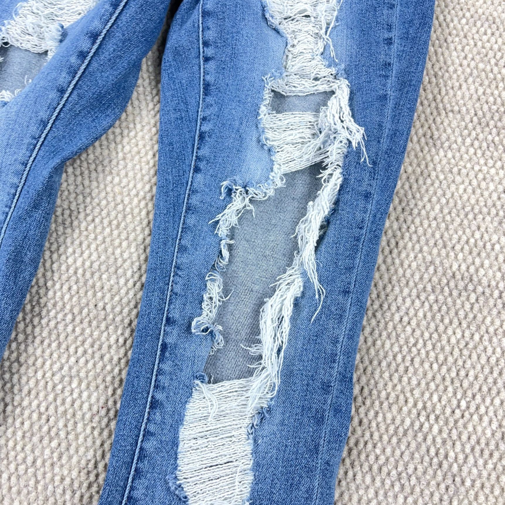 Vintage Judy Blue Jeans Women 9 29 Straight Fit Blue Distressed Distressed High Rise Jeans Regular Waist Non-Vintage Vintage: No Size 29" - 7 Thumbnail