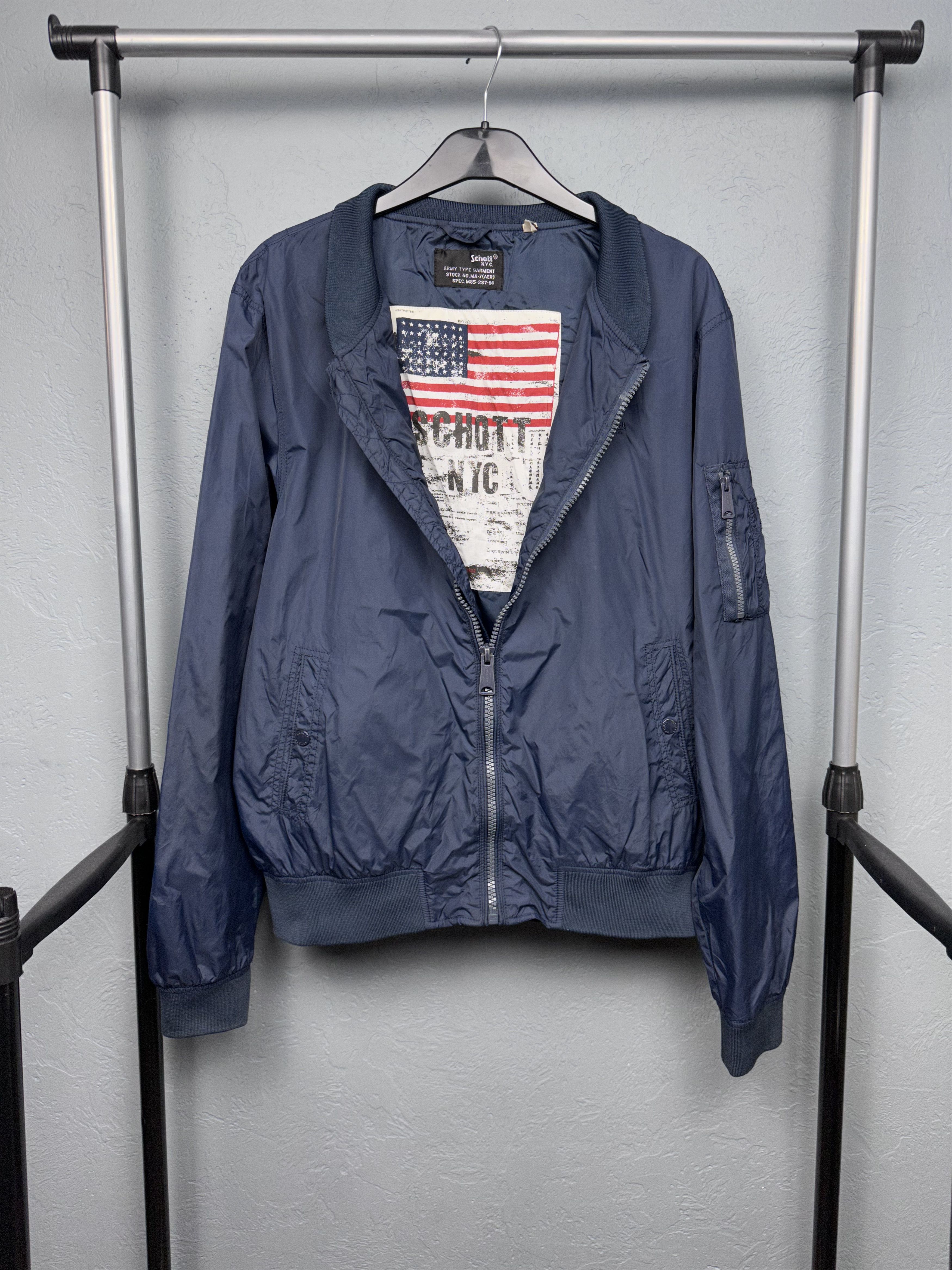 Schott Schott NYC Vintage Mens Nylon Bomber Jacket Size US XXL / EU 58 / 5 - 1 Thumbnail