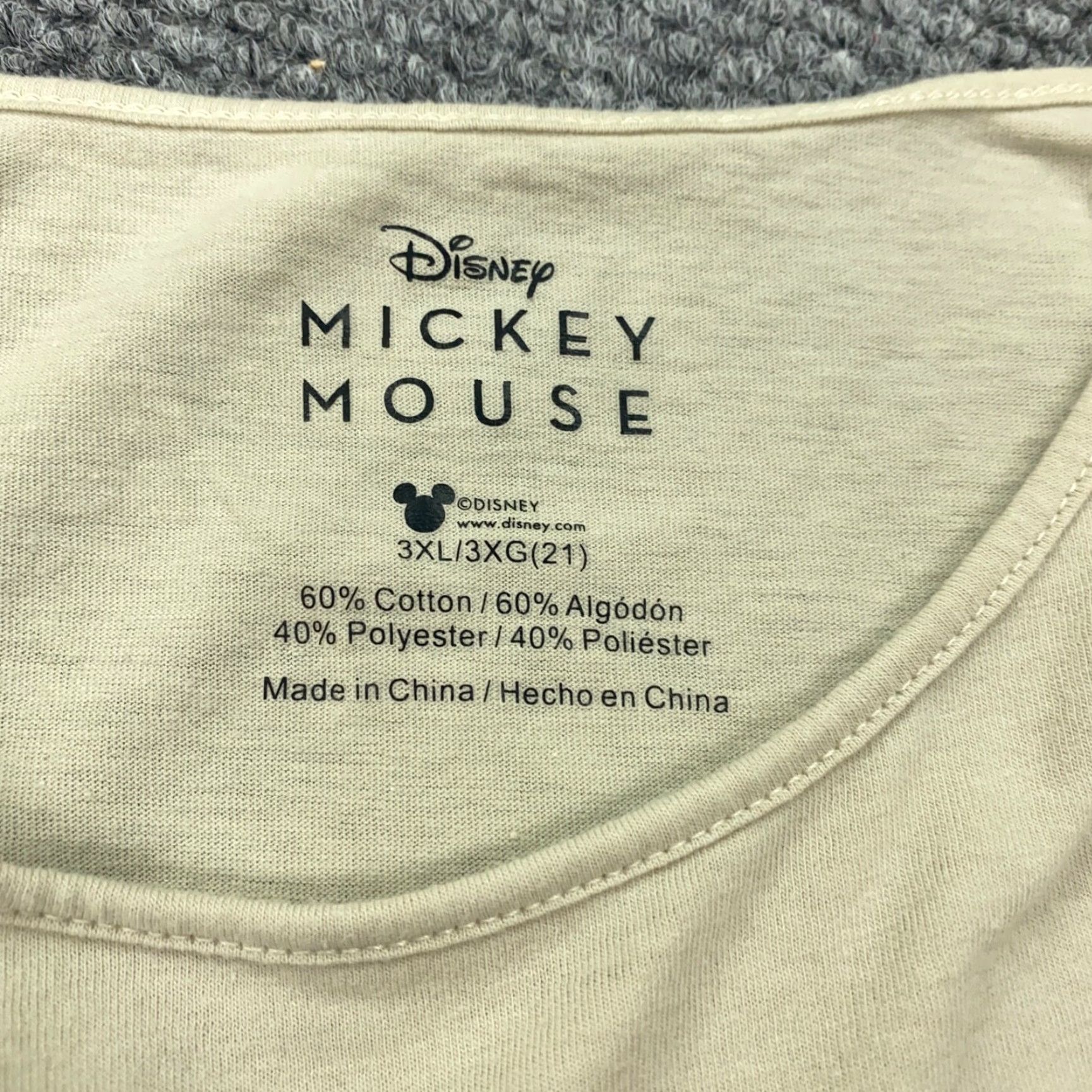 Disney Disney Mickey Mouse Shirt Juniors Size 21 Womens Beige Sleeveless Tank Crop Top Size 3XL / US 20-22 - 3 Thumbnail