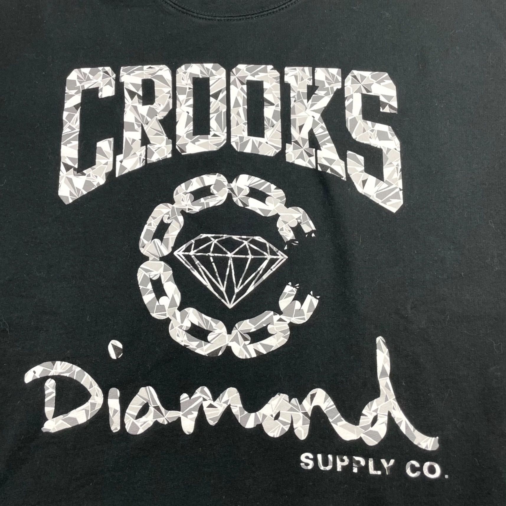 Diamond Supply Co. Diamond Supply x Crooks & Castles Sweatshirt Men's Large Black Pullover Size US L / EU 52-54 / 3 - 2 Thumbnail