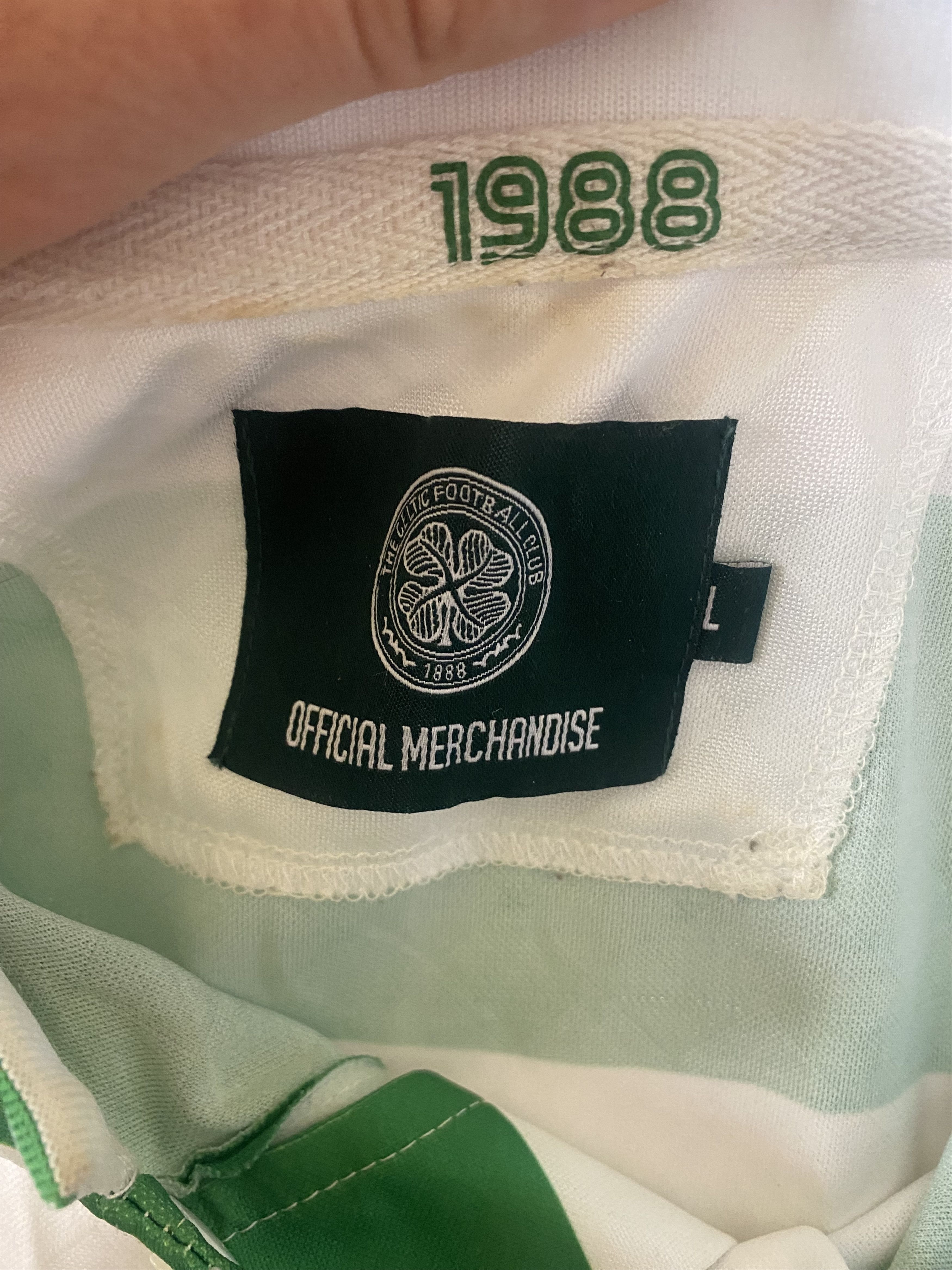 Other Vintage Jersey CELTIC GLASGOW F.C. 1988 - Retro - L - UNIQUE Size US L / EU 52-54 / 3 - 5 Thumbnail