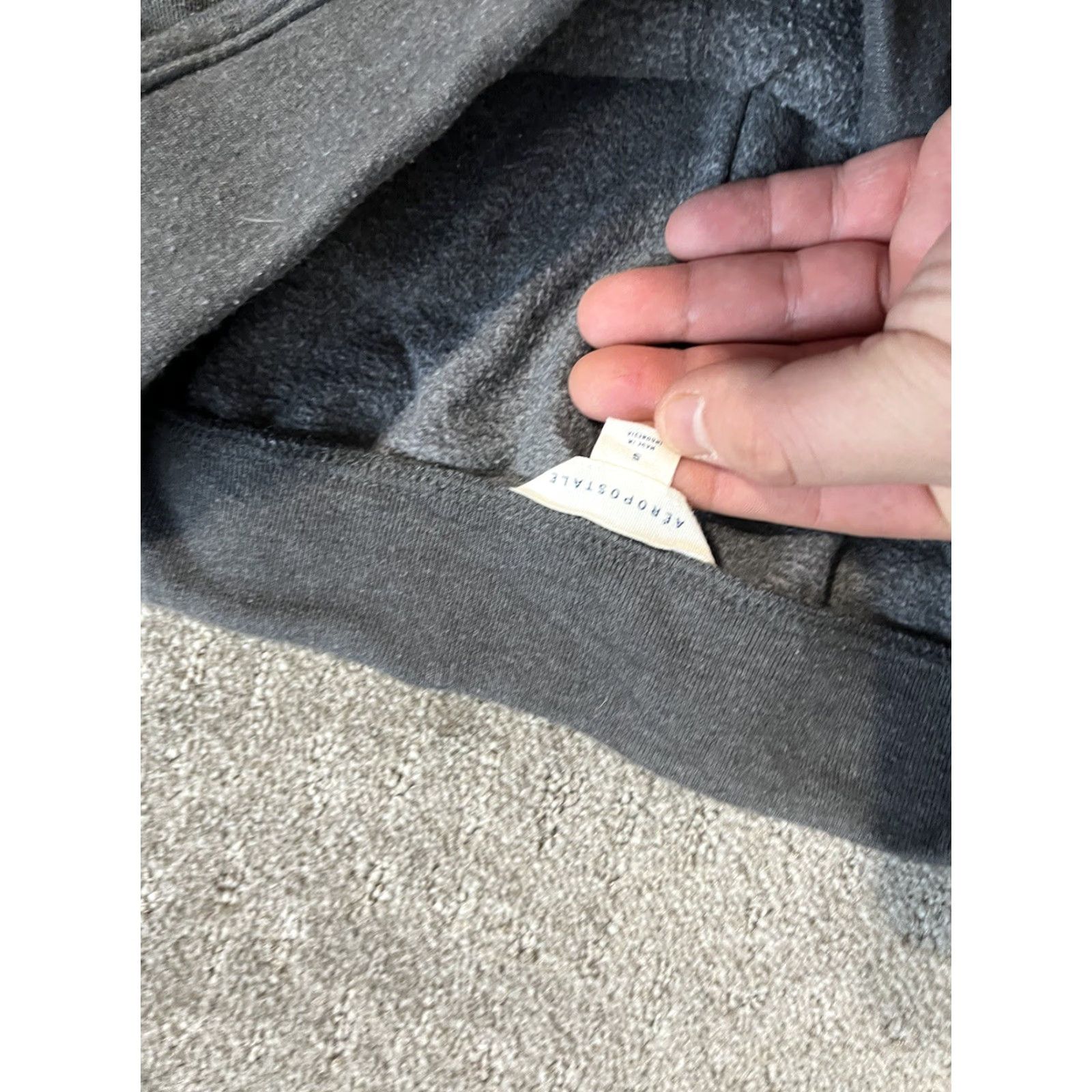 Vintage Aéropostale Sweatpants Women Small Dark Gray Elastic Waist Drawstring Solid Modern Casual Size 28" / US 6 / IT 42 - 5 Thumbnail